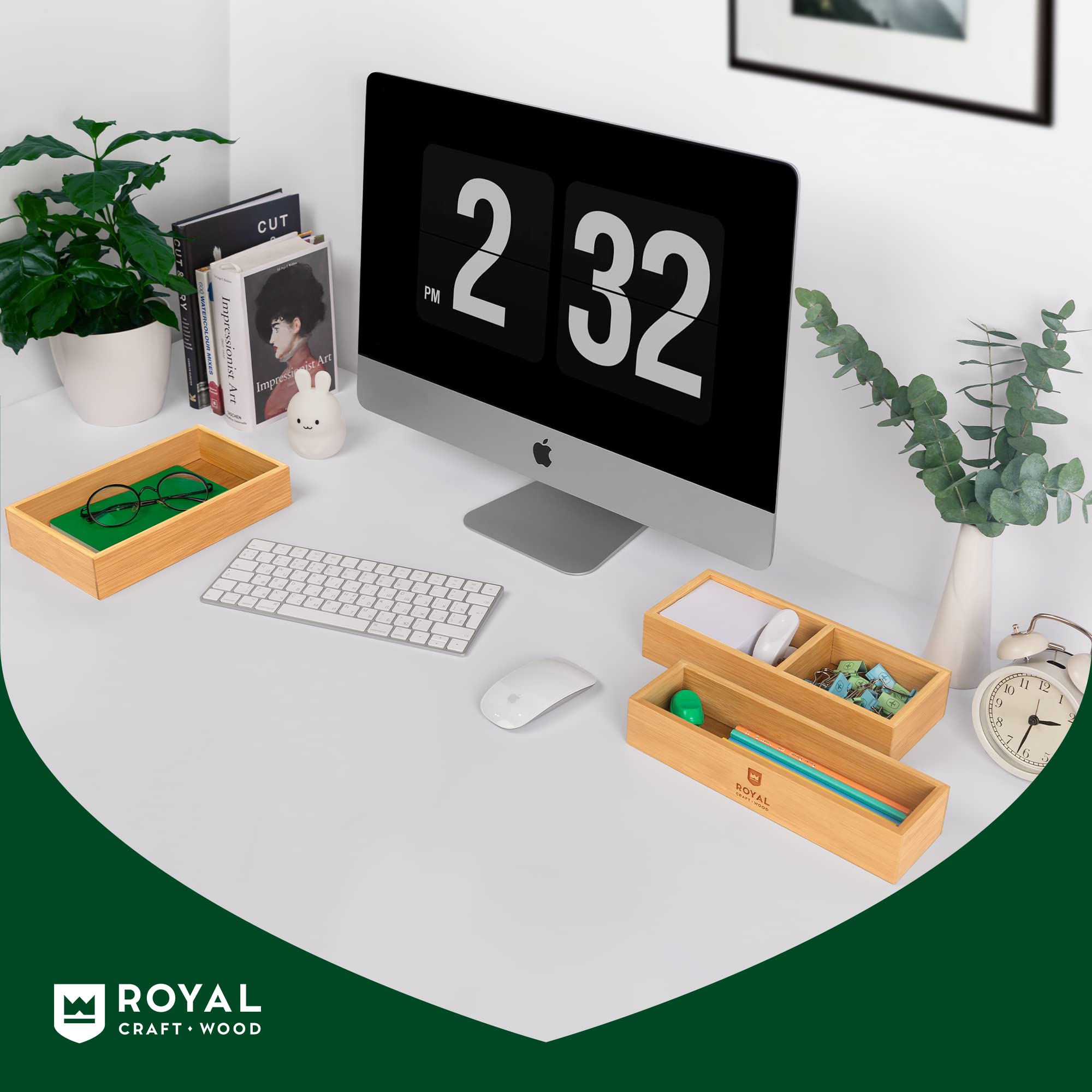 ROYAL CRAFT WOOD Bamboo Sticky Note Pad Holder for Desk - Self-Stick Note Pad Holders
