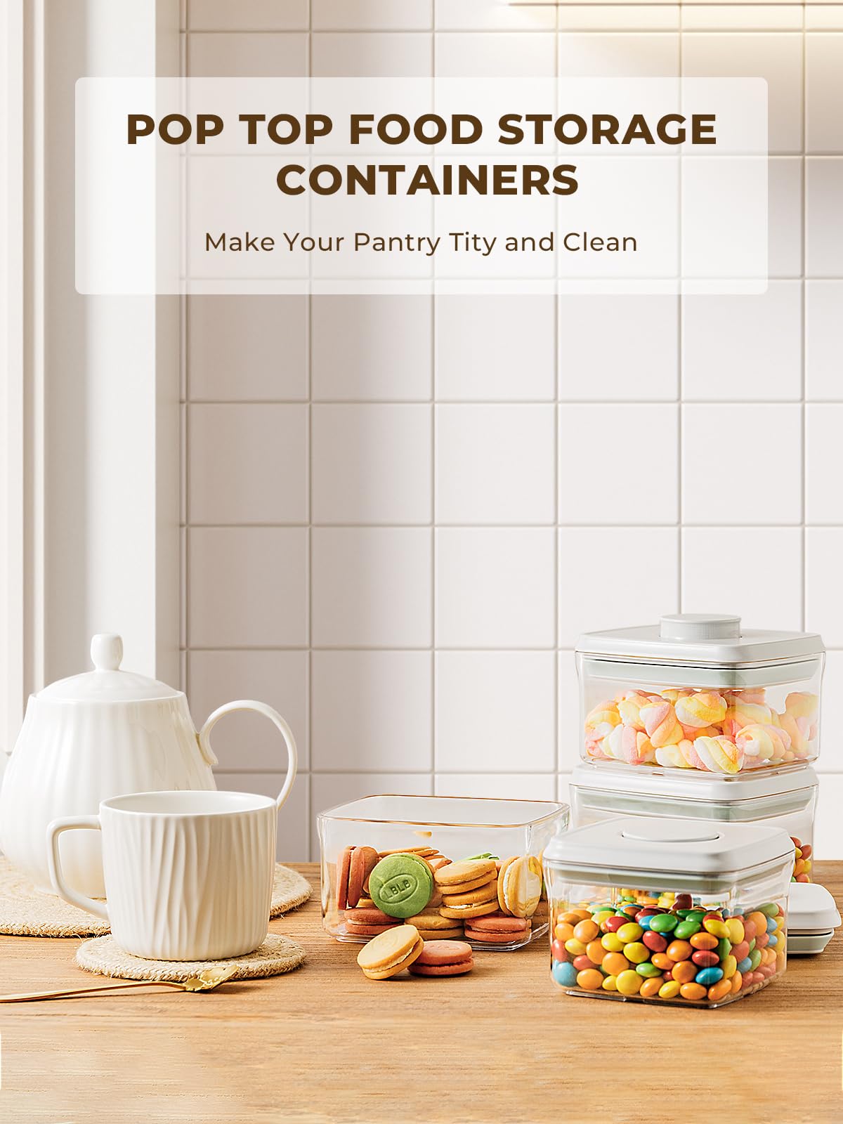 Tourdeus Food Storage Containers with Lid, Airtight Pantry Canisters