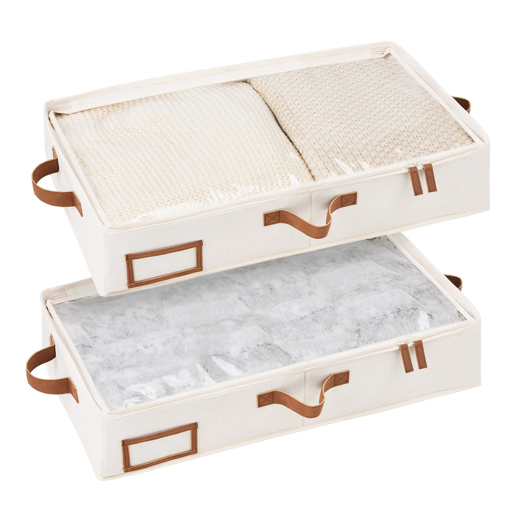 StorageWorks Underbed Storage Bins, Under Bed Storage Containers with Zippers, Closet Organizer for Clothes, Blankets