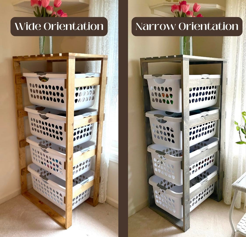 Laundry Basket Holder Storage Shelf