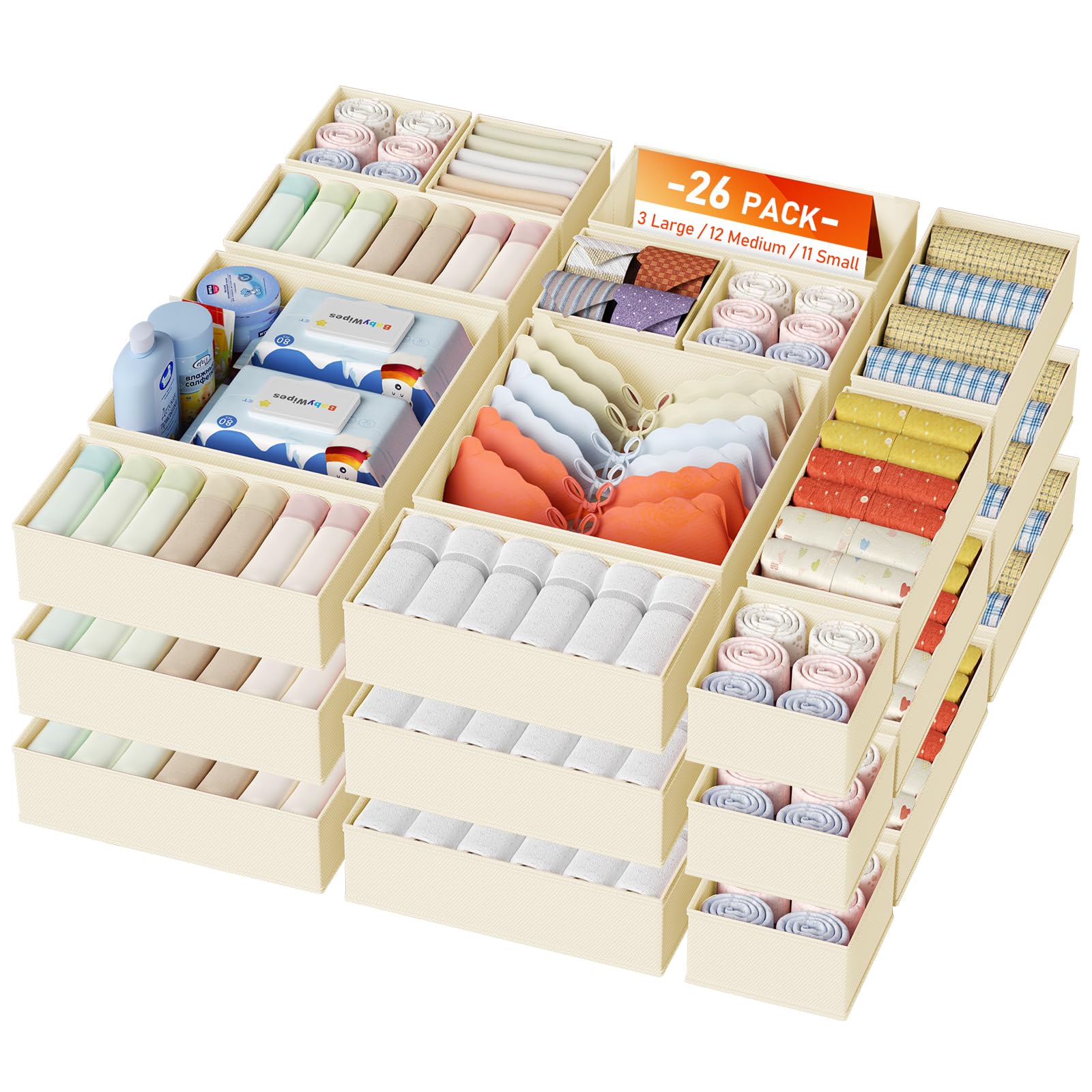 DIMJ Drawer Organizer Clothes