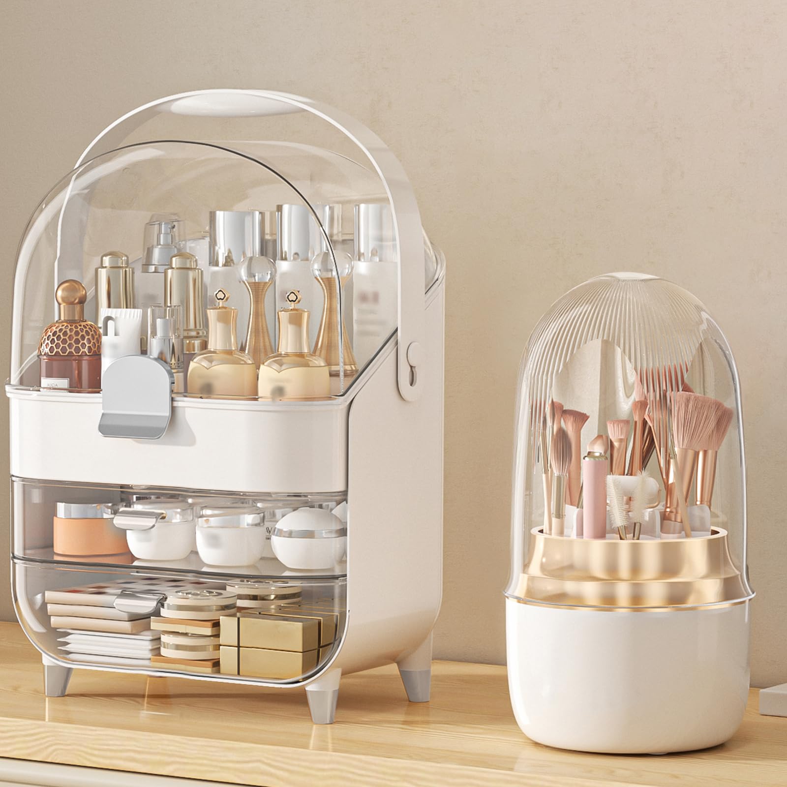 Makeup Organizer Countertop, Skincare Holder Bathroom Counter Organizer, Storage Box Cosmetic Display Cases, Teen Girl Gifts Make up Organizers