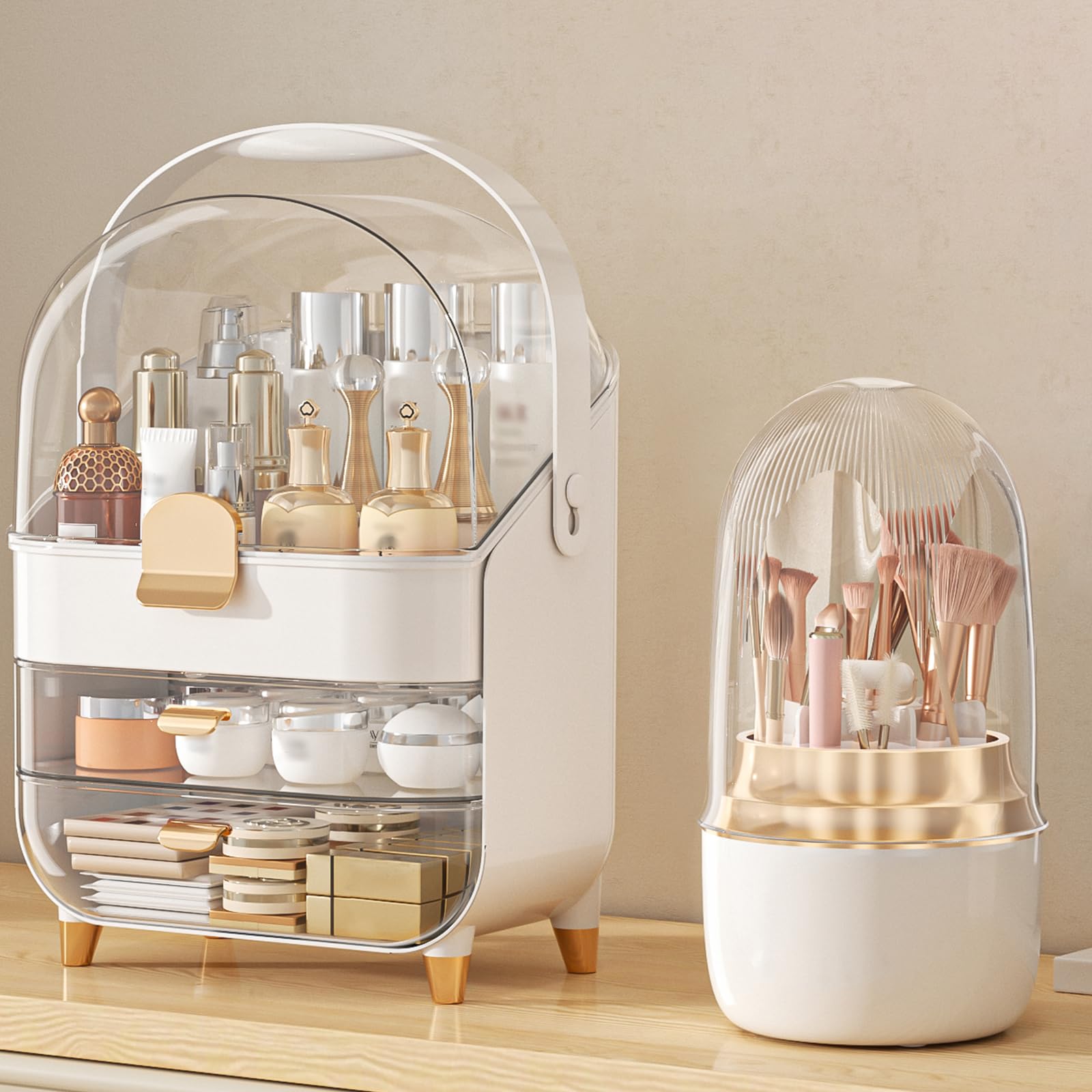 Makeup Organizer Countertop, Skincare Holder Bathroom Counter Organizer, Storage Box Cosmetic Display Cases, Teen Girl Gifts Make up Organizers