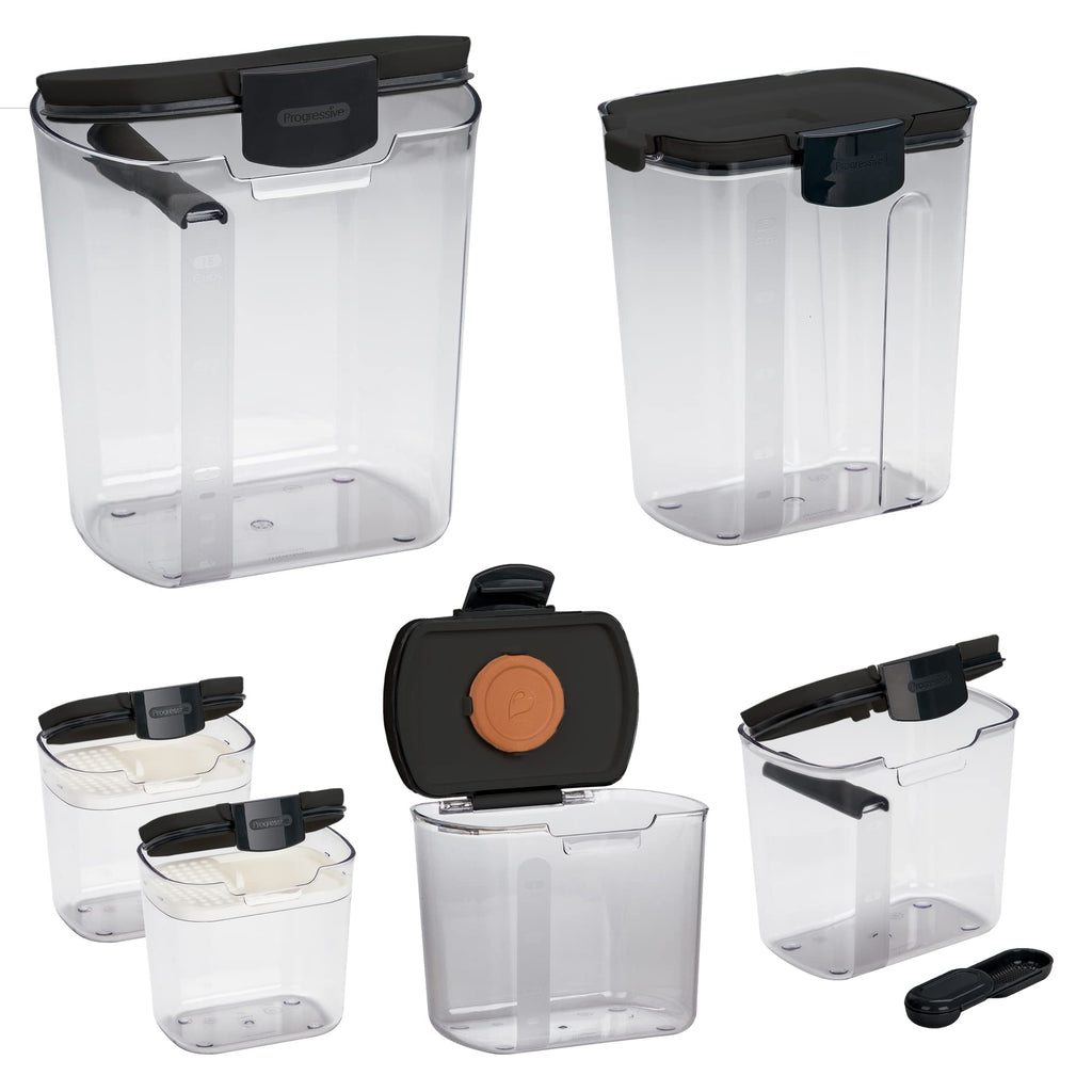 Progressive ProKeeper Baker's Airtight Kitchen Storage Canister Container Set for Flour, Sugar & More, Keeps Ingredients Fresh, with Accessories