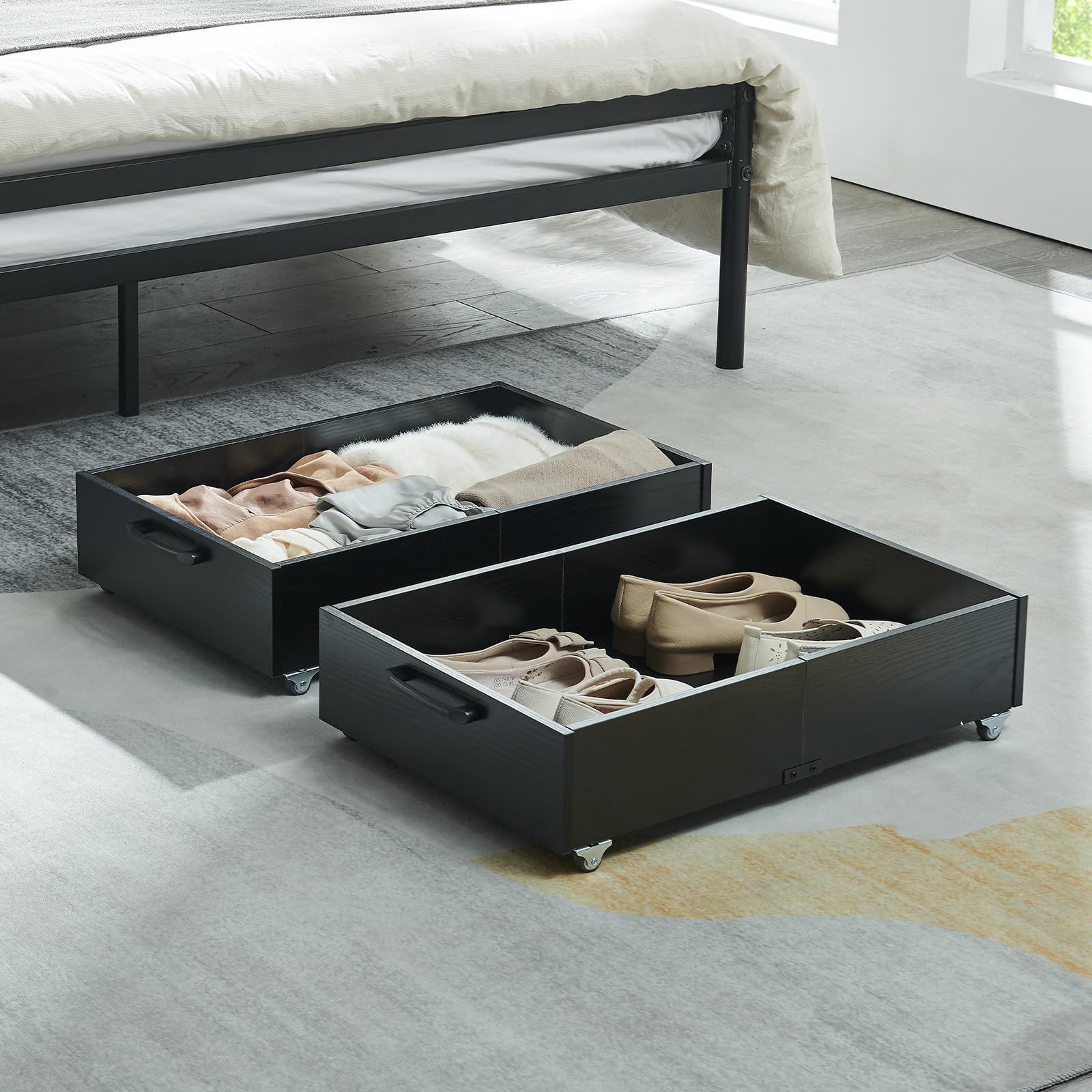 TIOPGHAD 2-Pack Under Bed Storage Drawers Organizer with Wheels