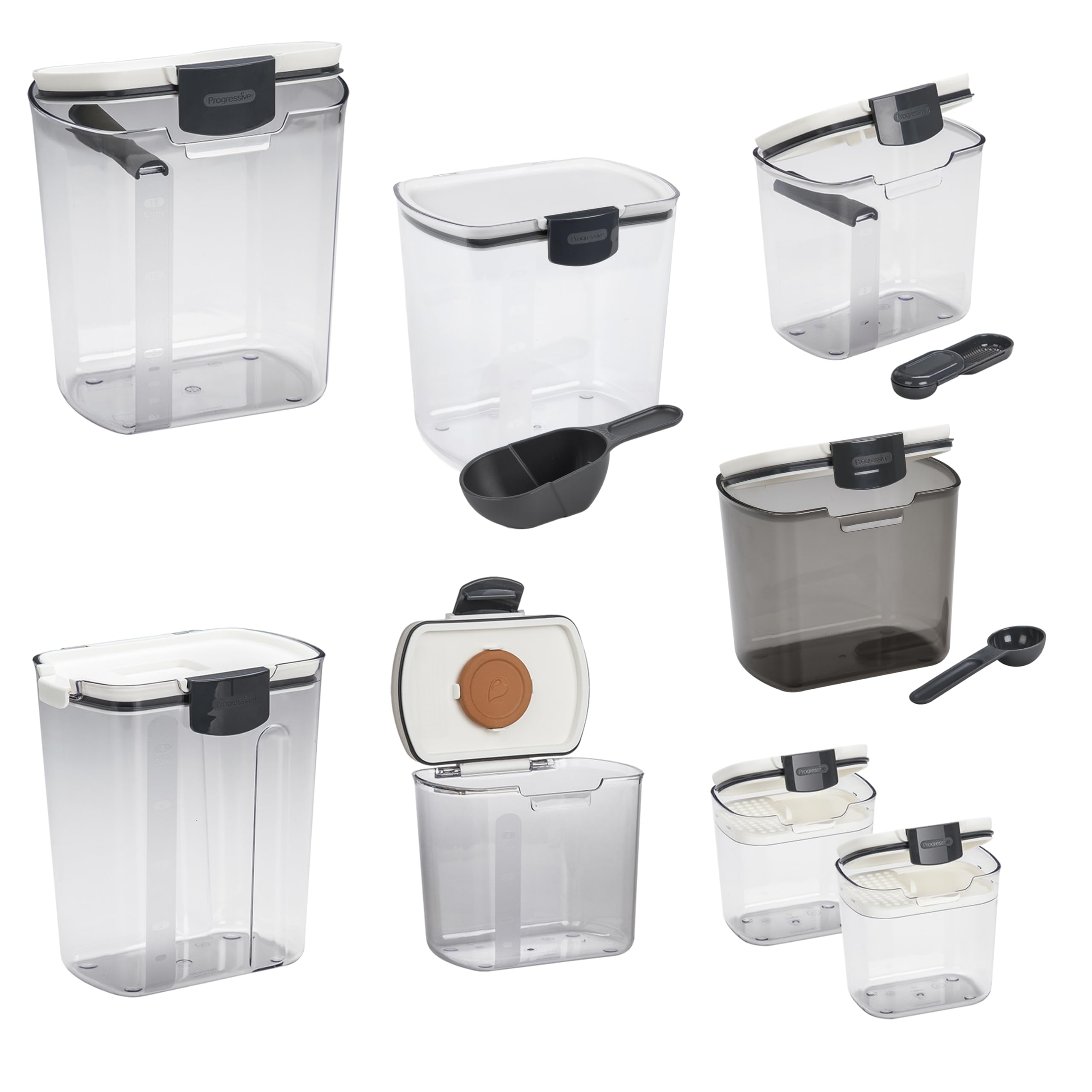 Progressive ProKeeper Baker's Airtight Kitchen Storage Canister Container Set for Flour, Sugar & More, Keeps Ingredients Fresh, with Accessories