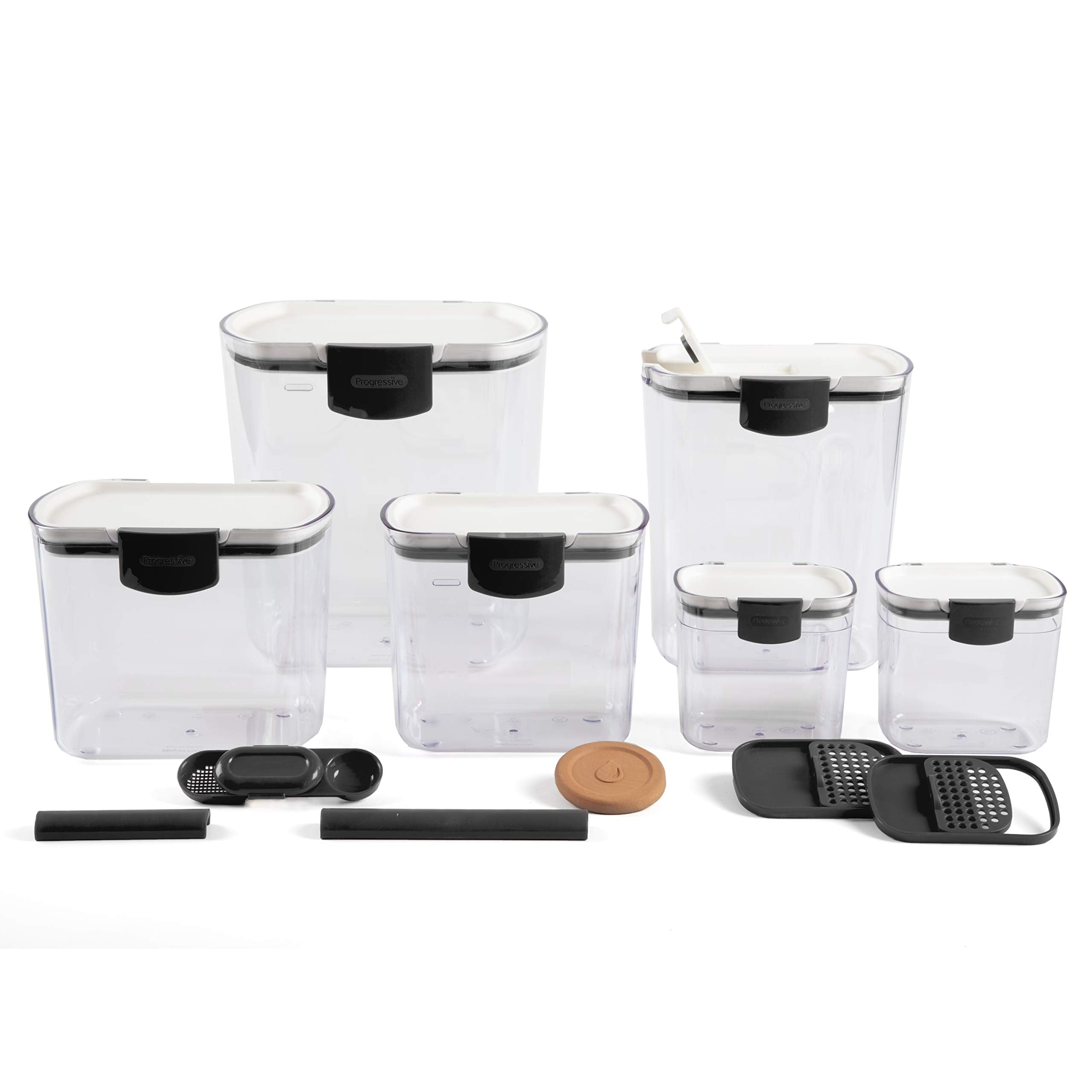 Progressive ProKeeper Baker's Airtight Kitchen Storage Canister Container Set for Flour, Sugar & More, Keeps Ingredients Fresh, with Accessories
