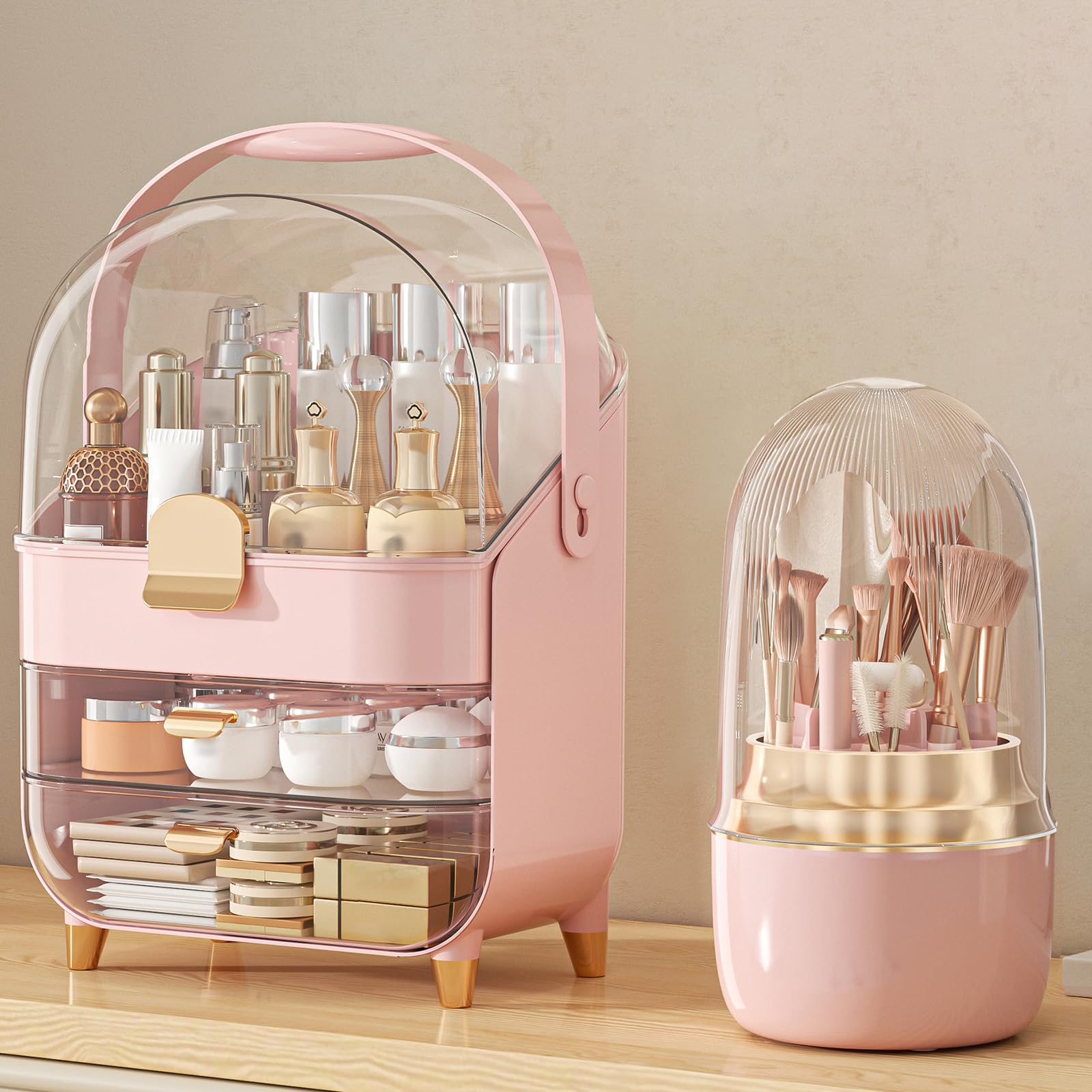 Makeup Organizer Countertop, Skincare Holder Bathroom Counter Organizer, Storage Box Cosmetic Display Cases, Teen Girl Gifts Make up Organizers