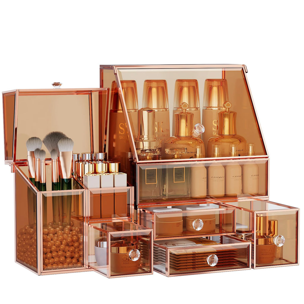 Youdepot Tempered Glass Makeup Organizer