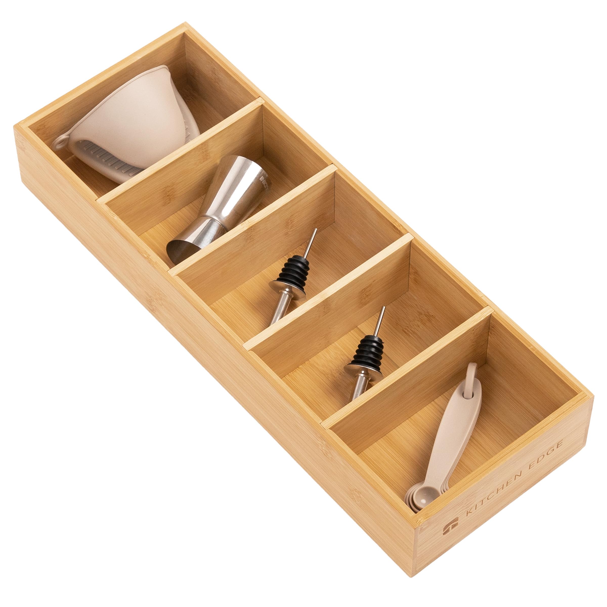 KitchenEdge Premium Kitchen Drawer Organizer, Bamboo