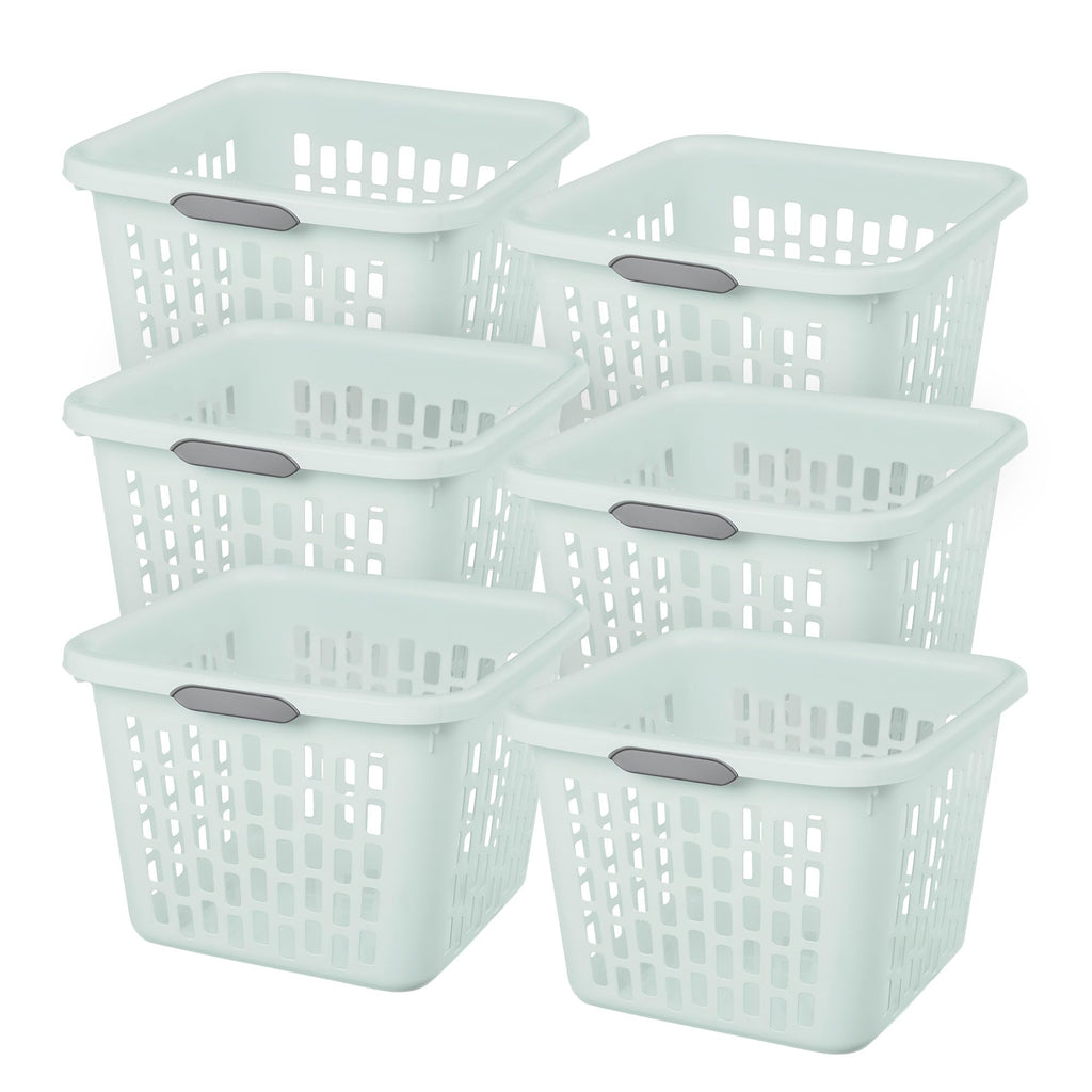 Sterilite Laundry Basket, Plastic Clothes Hamper, Large Square Bin with Comfort Grip Handles and Reinforced Rim
