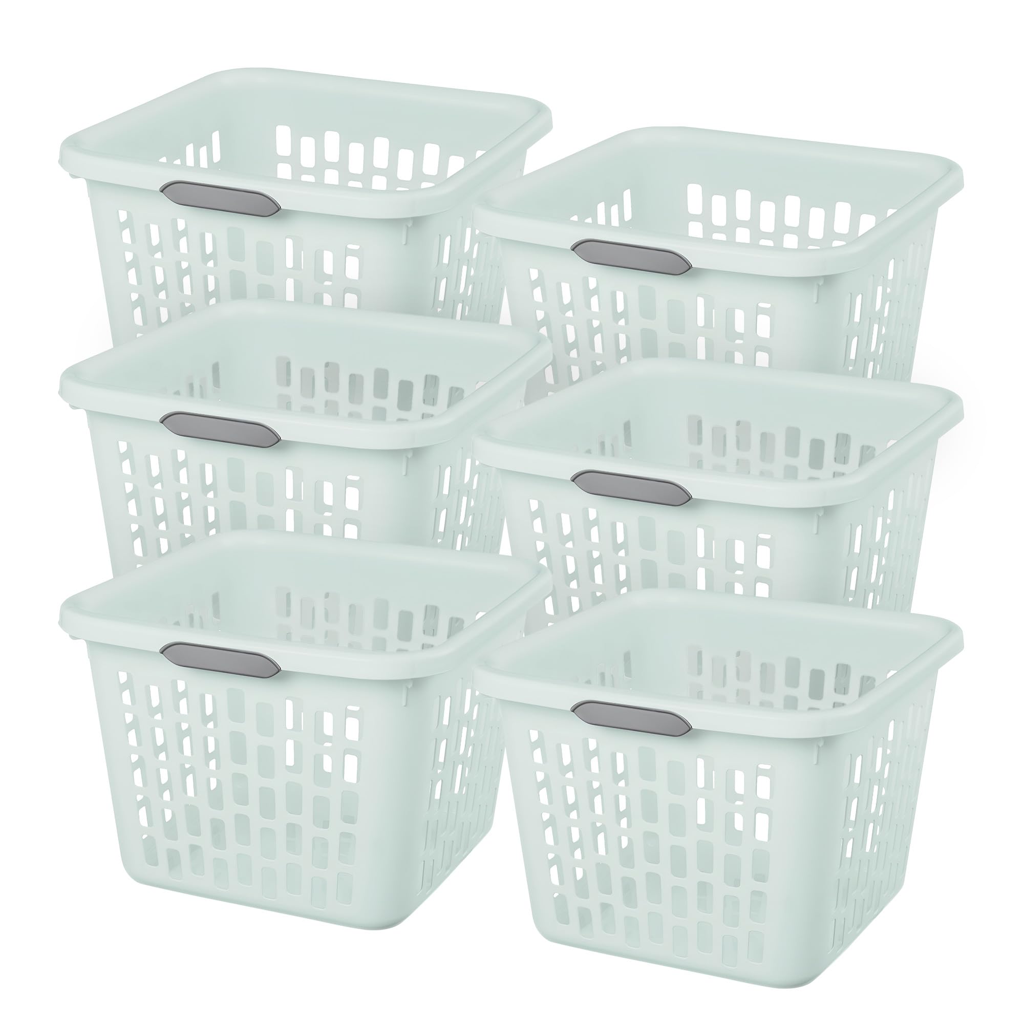 Sterilite Laundry Basket, Plastic Clothes Hamper, Large Square Bin with Comfort Grip Handles and Reinforced Rim