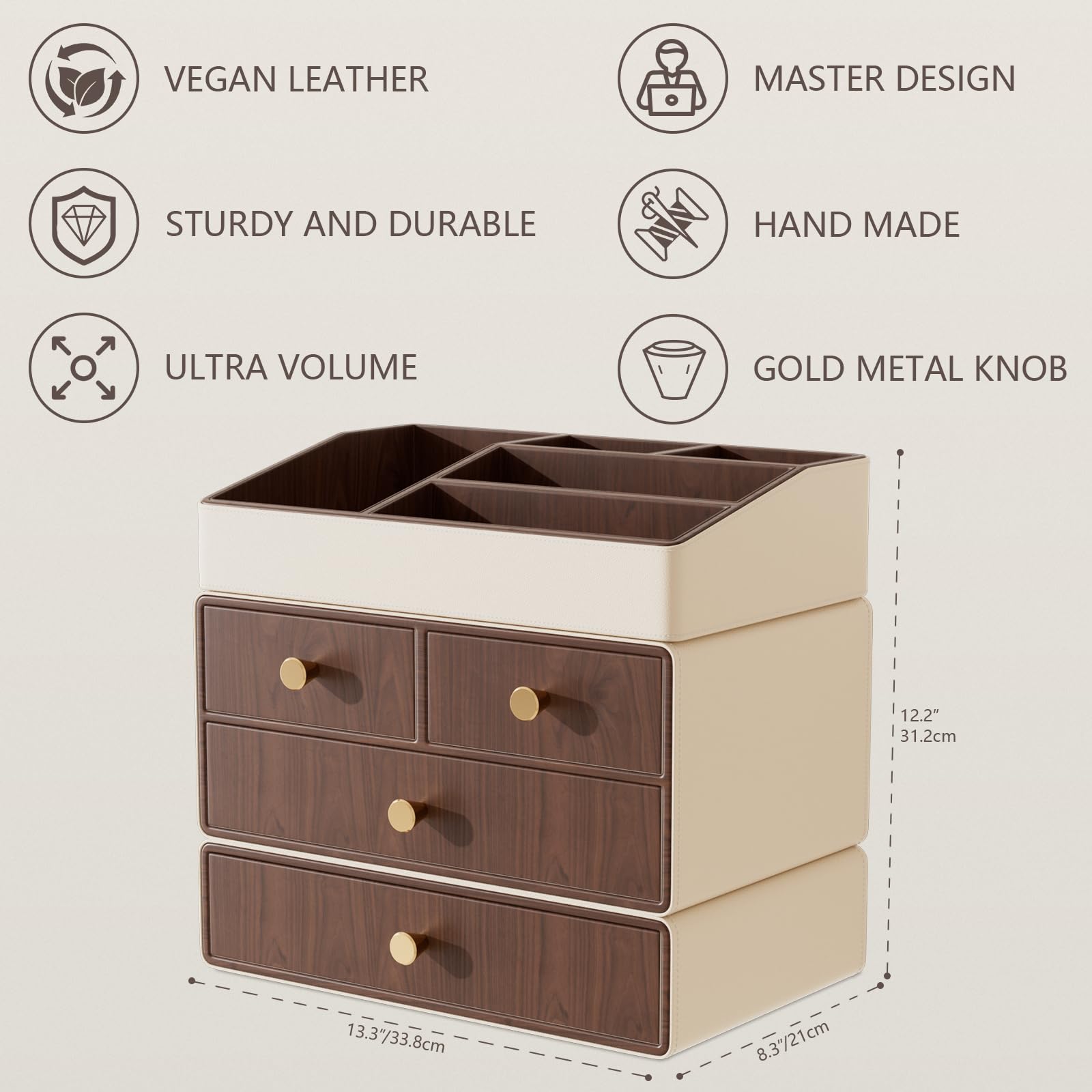 LADSTAG Large Makeup Organizer Countertop,Vanity Organizer,Skincare Organizers,Cosmetic Organizer with Draws,makeup storage,Make up Organizers for Vanity,Gifts for Women Birthday Unique