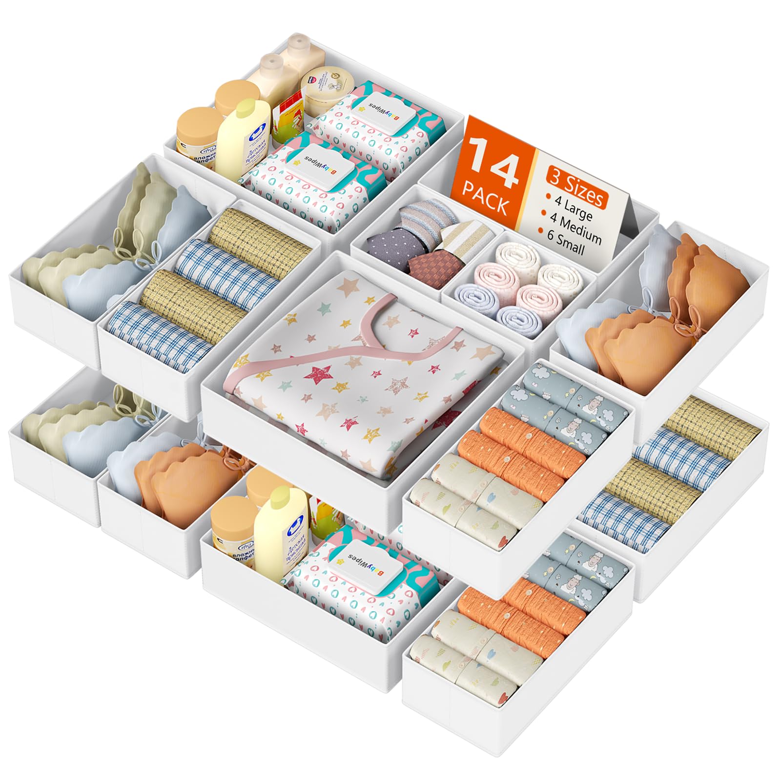 DIMJ Drawer Organizer Clothes