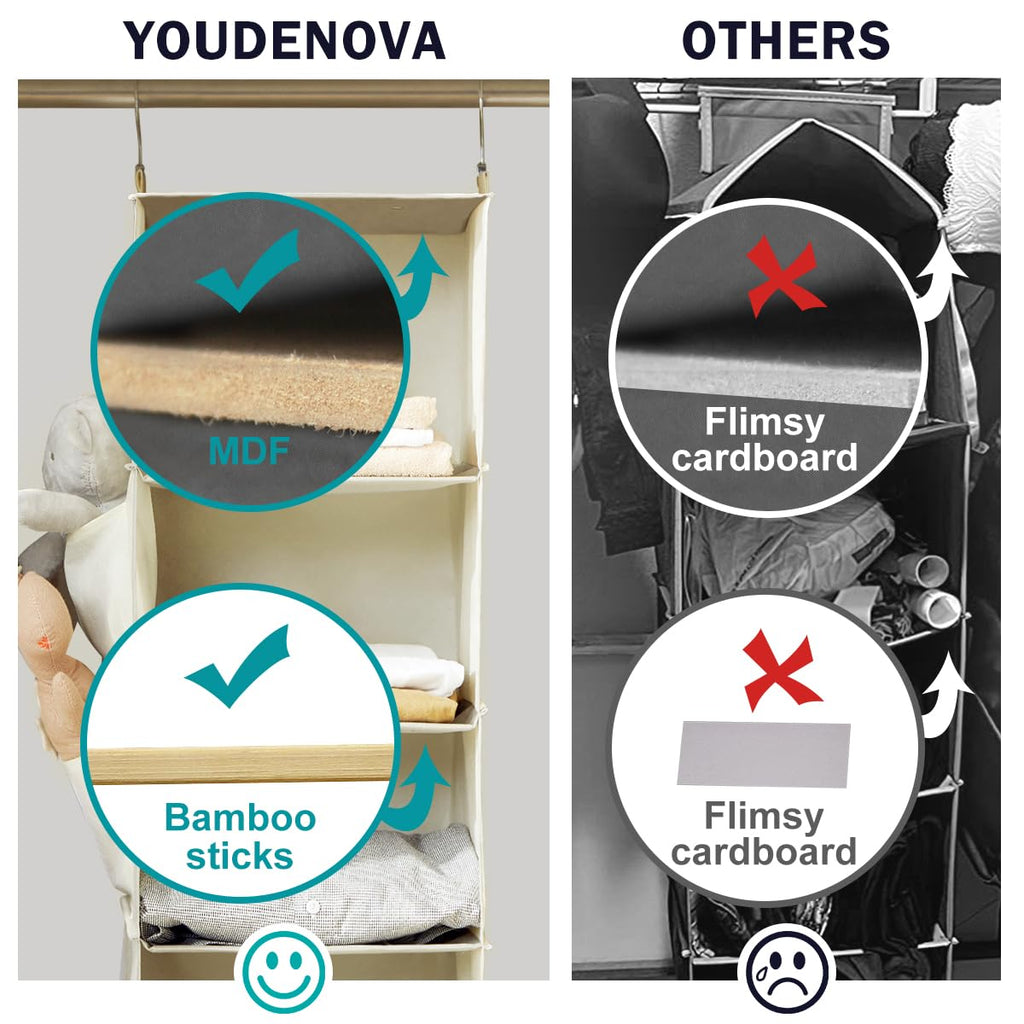 YOUDENOVA Hanging Closet Organizer, Hanging Storage Shelves