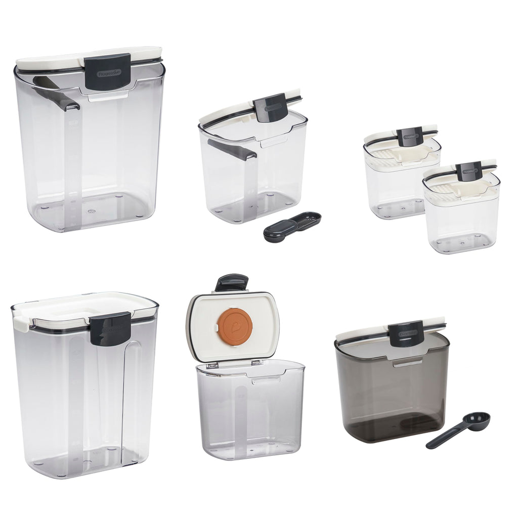 Progressive ProKeeper Baker's Airtight Kitchen Storage Canister Container Set for Flour, Sugar & More, Keeps Ingredients Fresh, with Accessories