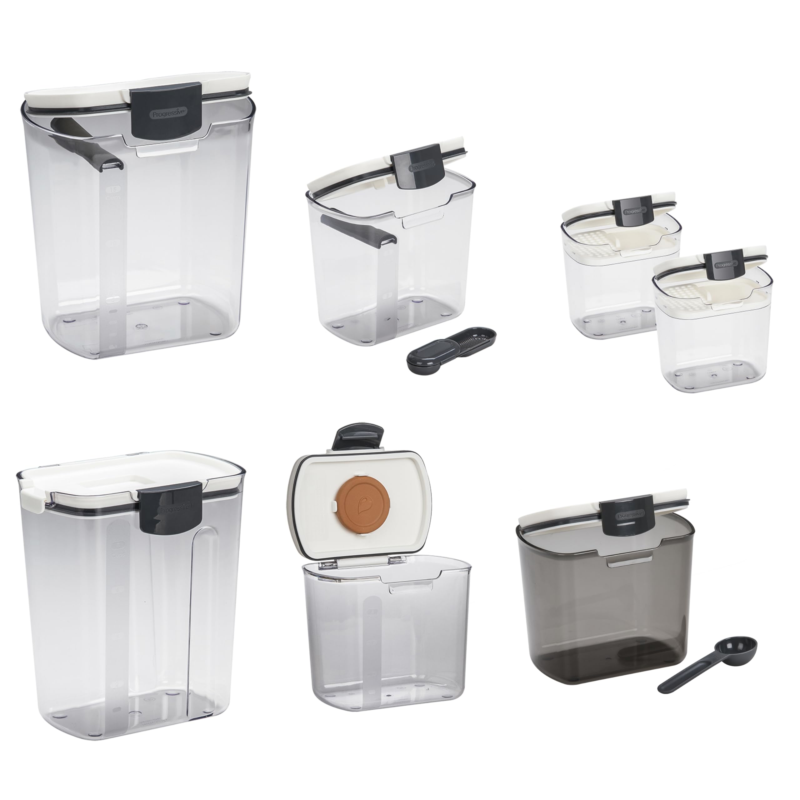 Progressive ProKeeper Baker's Airtight Kitchen Storage Canister Container Set for Flour, Sugar & More, Keeps Ingredients Fresh, with Accessories