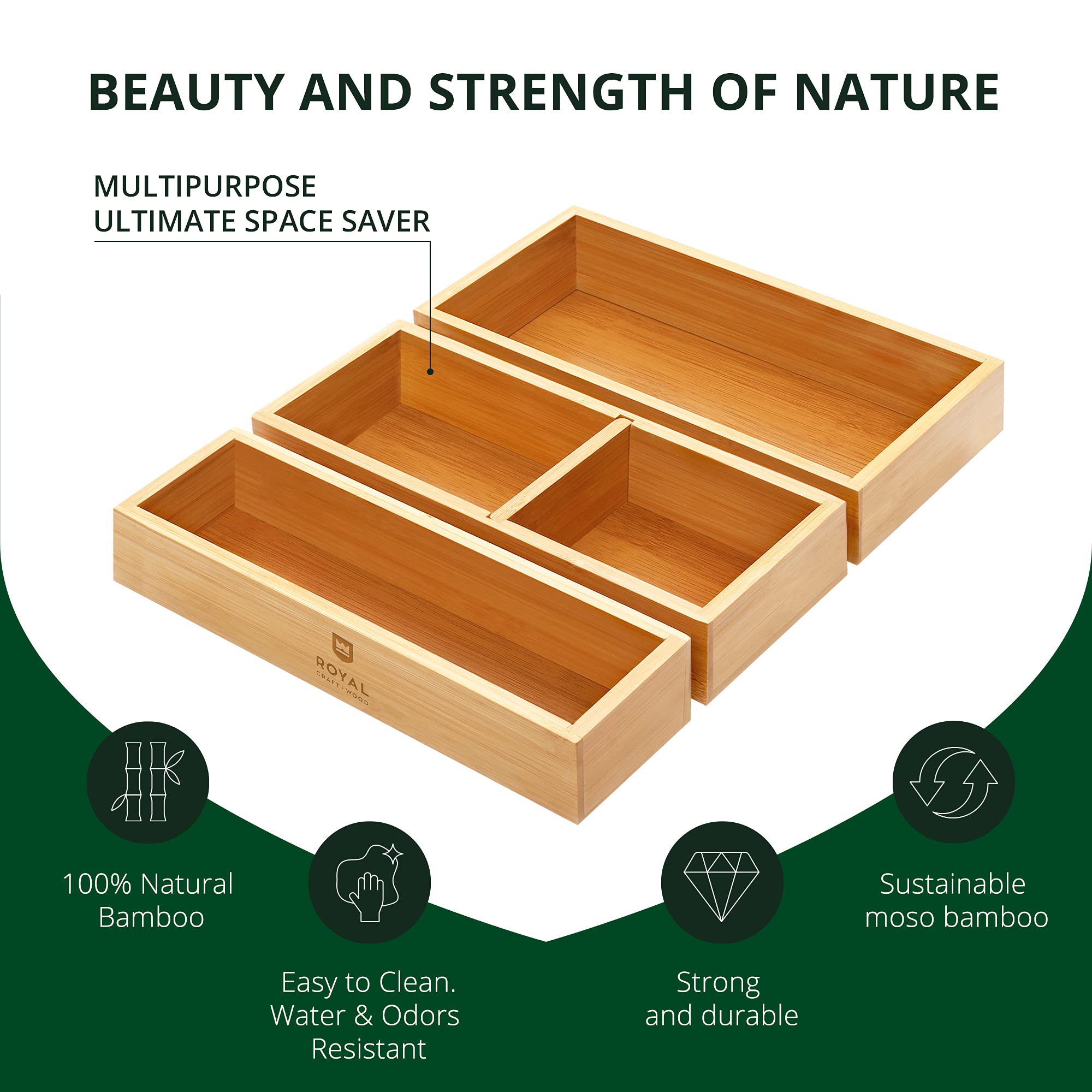 ROYAL CRAFT WOOD Bamboo Sticky Note Pad Holder for Desk - Self-Stick Note Pad Holders