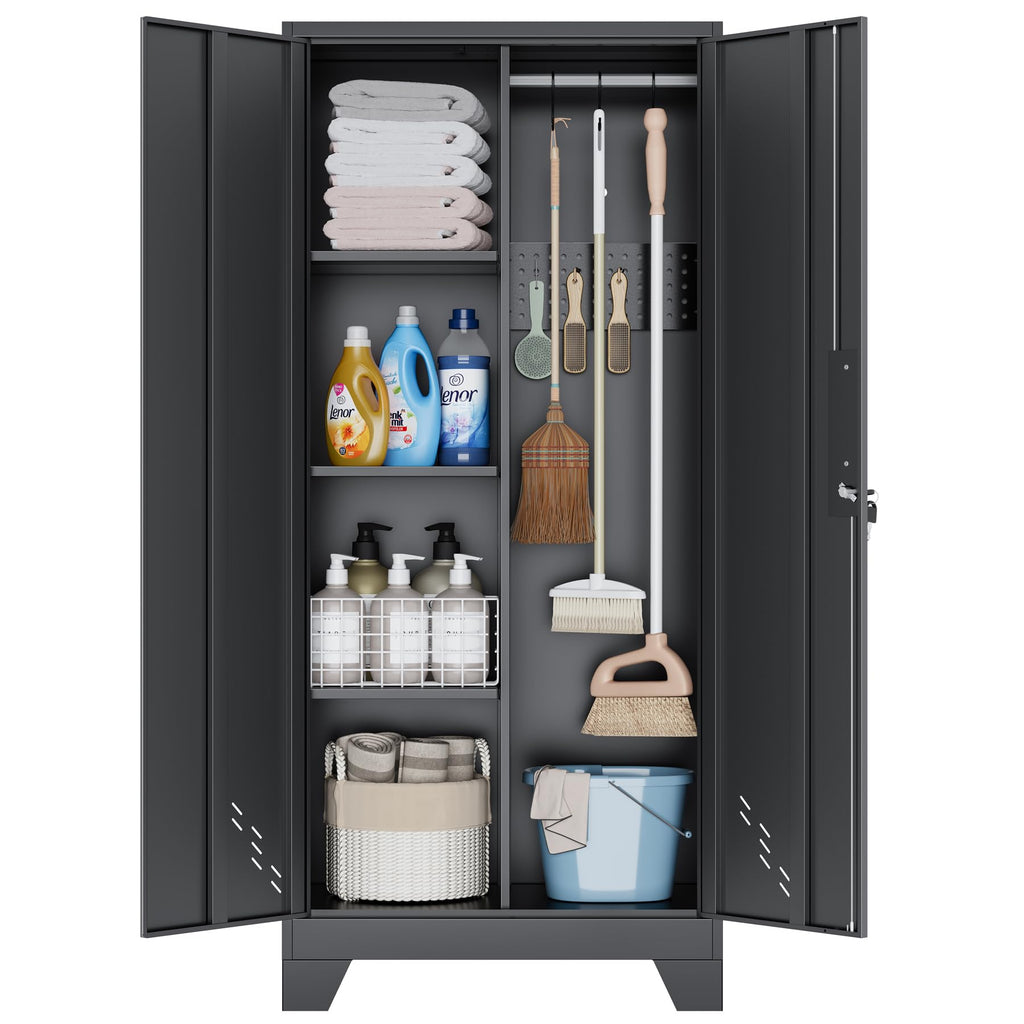 Metal Storage Cabinet with Lockable Doors