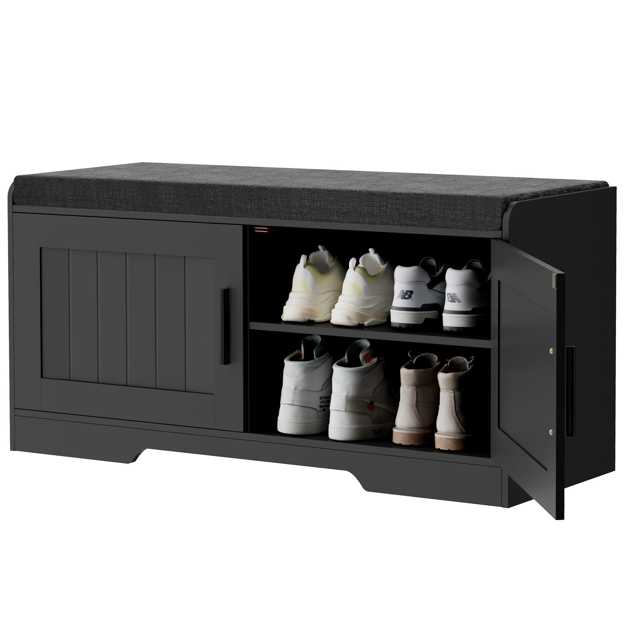 2 Tier Shoe Storage Bench with Cushion Seat