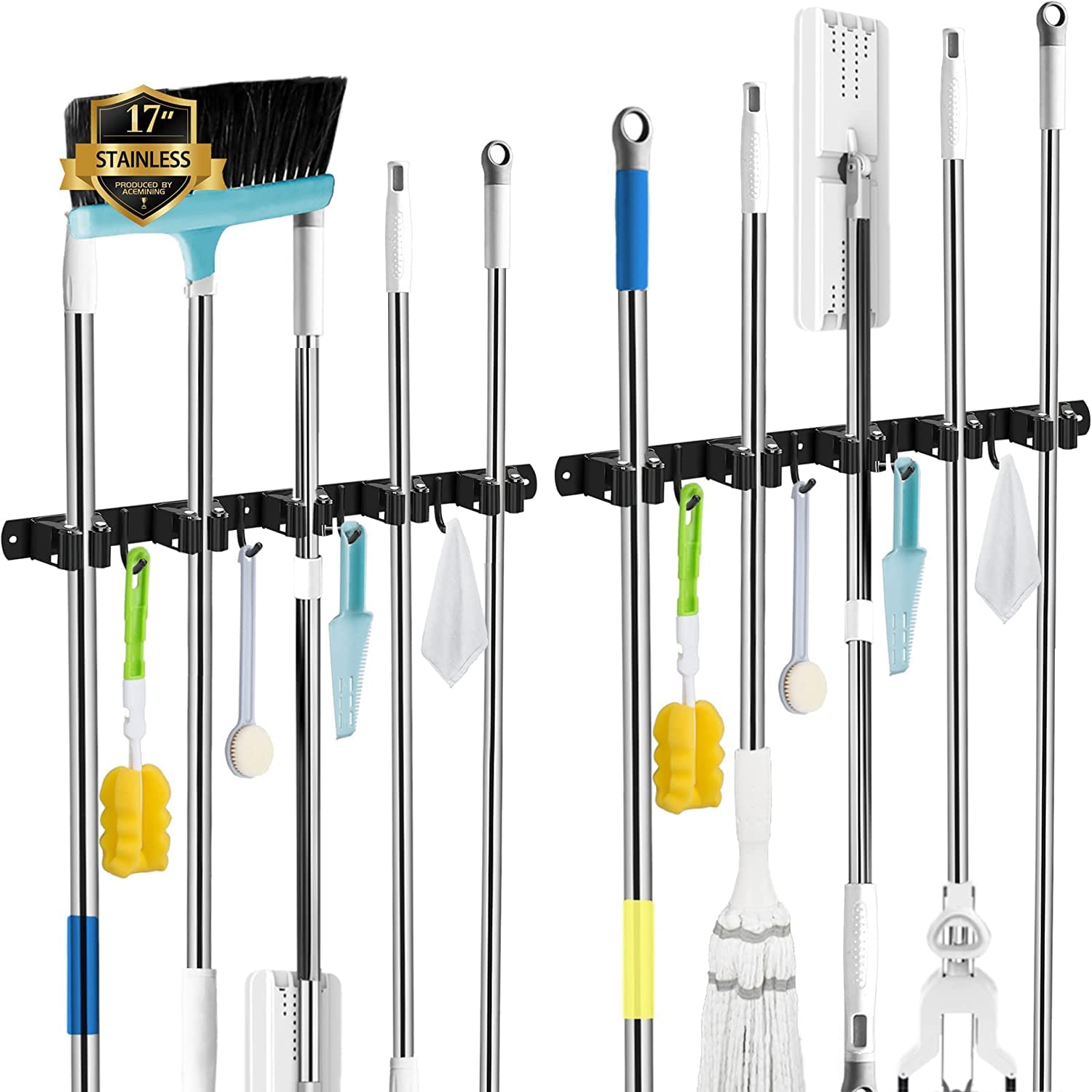 AceMining Broom and Mop Holder Wall Mounted Tools