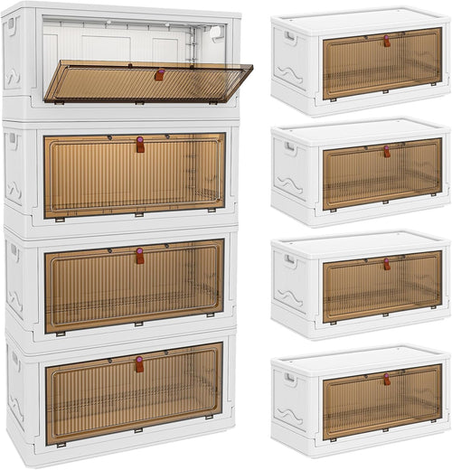 4 Tier Stackable Storage Bins with Lids and Wheels
