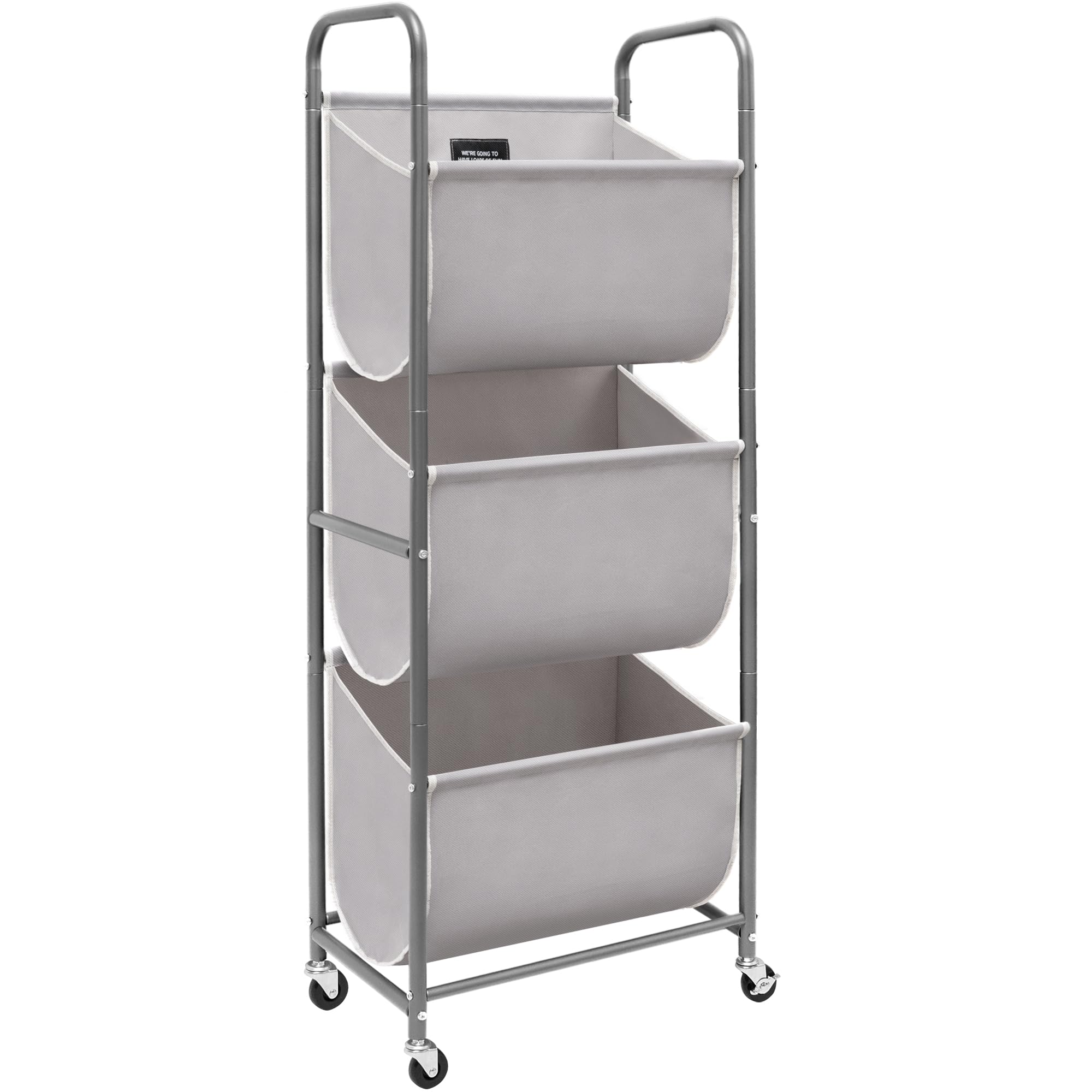 STORAGE MANIAC 80 Liters Vertical Rolling Laundry Hamper, 2 Section Laundry Sorter with Wheels and 2 Breaks, 2-tier Laundry Baskets for Small Space, Dorm, Laundry Room, Closet, Bathroom
