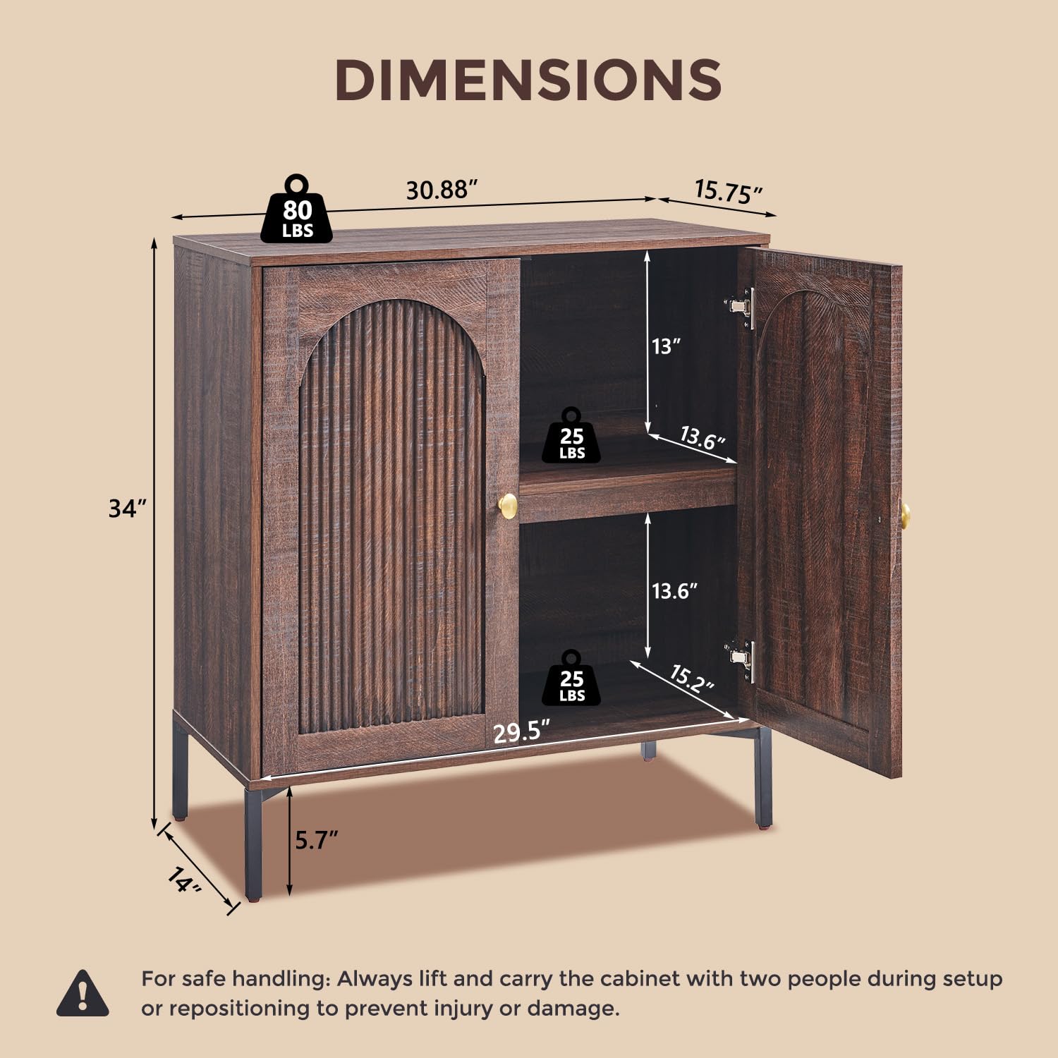 IFGET Modern Buffet Cabinet with Storage
