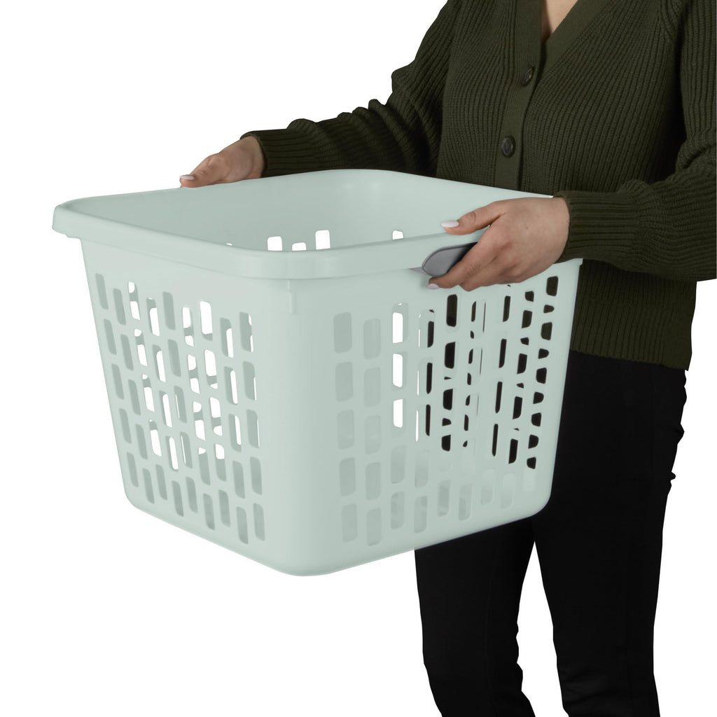 Sterilite Laundry Basket, Plastic Clothes Hamper, Large Square Bin with Comfort Grip Handles and Reinforced Rim