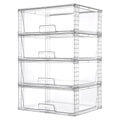 Vtopmart Large Stackable Storage Drawers,Easily Assemble Acrylic Bathroom Closet Undersink Organizers and Storage,Plastic Storage Bins for Kitchen Cabinets,Pantry,Makeup,Medicine Organization