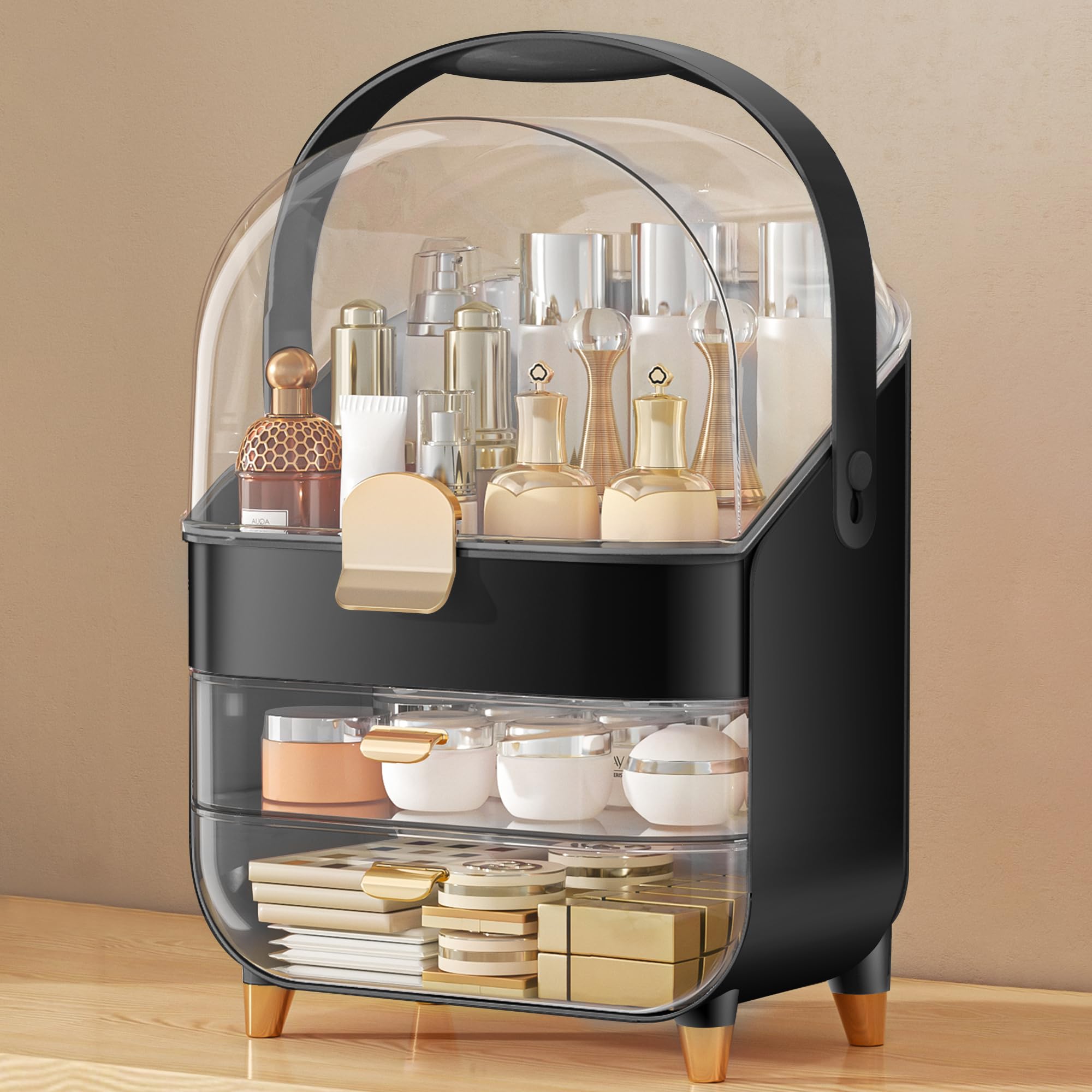 Makeup Organizer Countertop, Skincare Holder Bathroom Counter Organizer, Storage Box Cosmetic Display Cases, Teen Girl Gifts Make up Organizers
