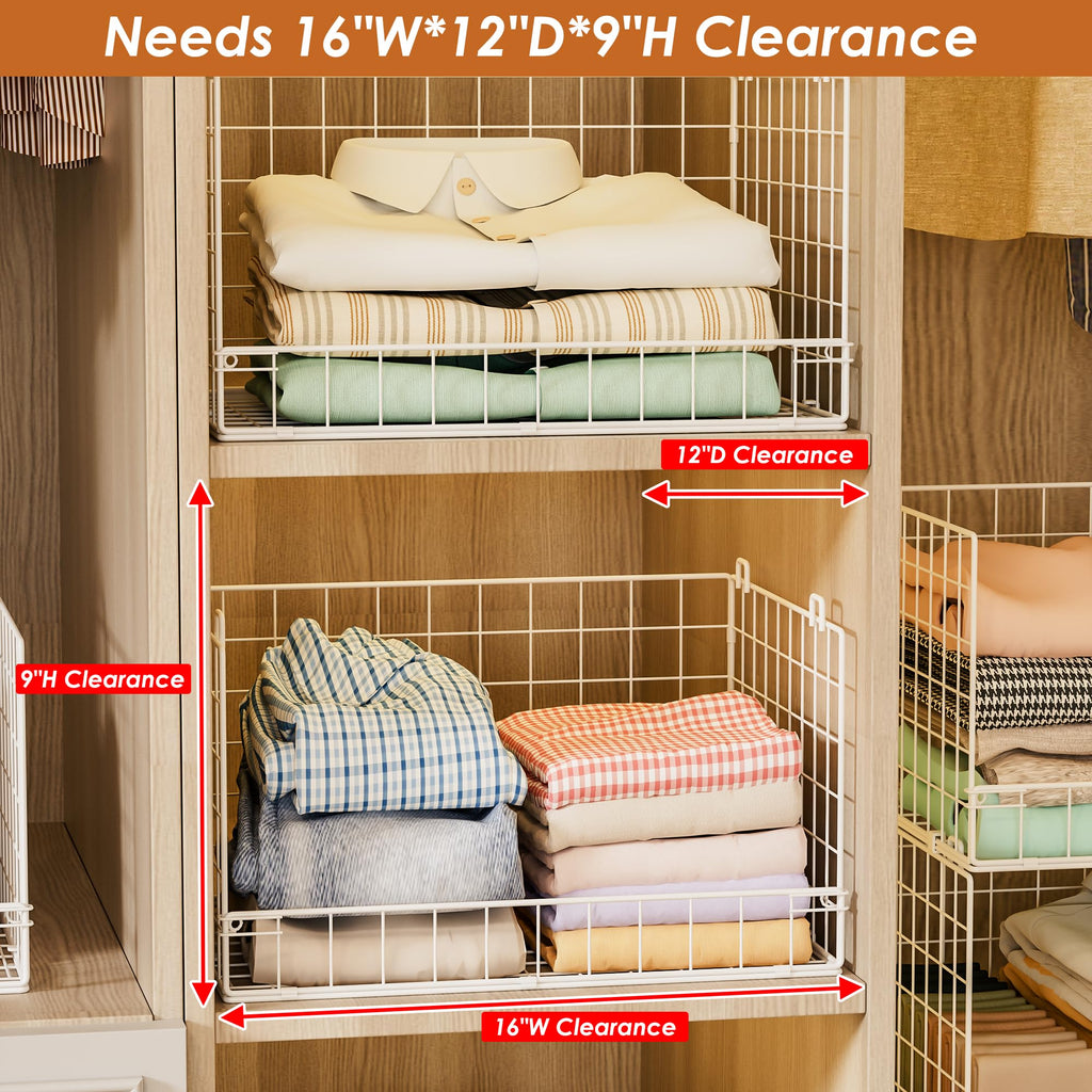 Closet Shelf Organizer Basket for Closet