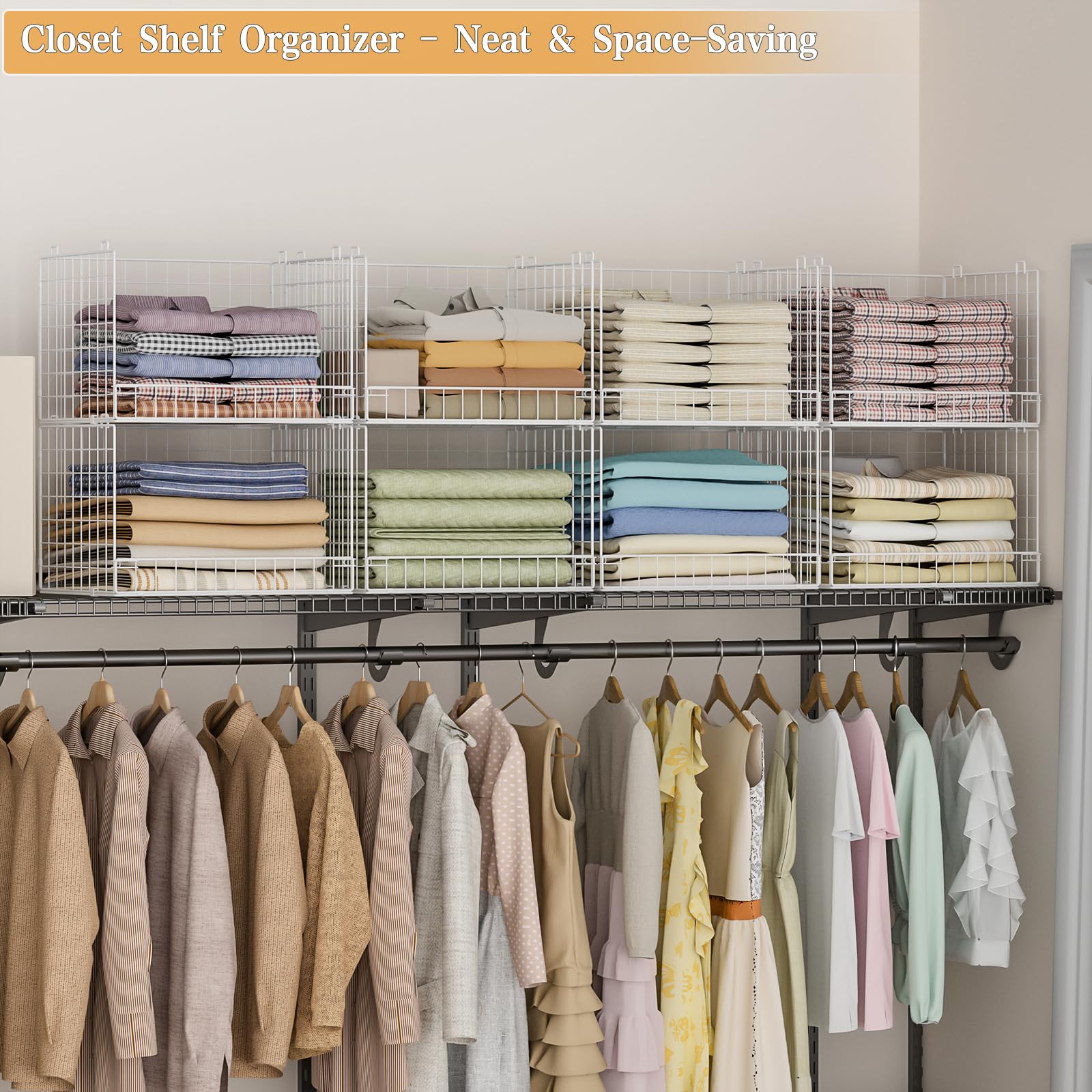 Closet Shelf Organizer Basket for Closet