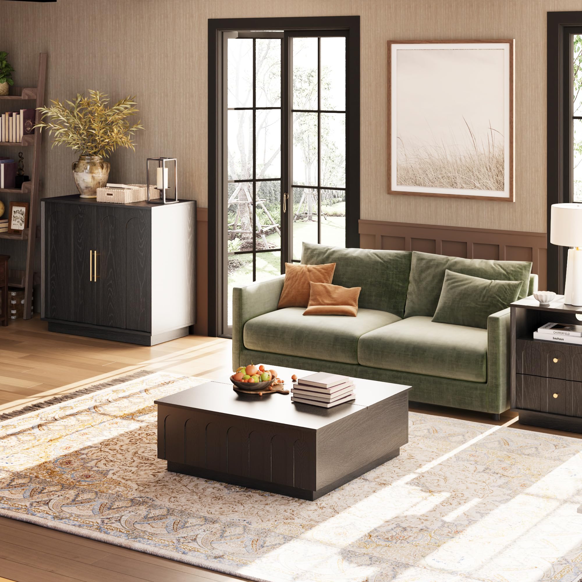 Modern Sideboard Cabinet with Storage Shelves