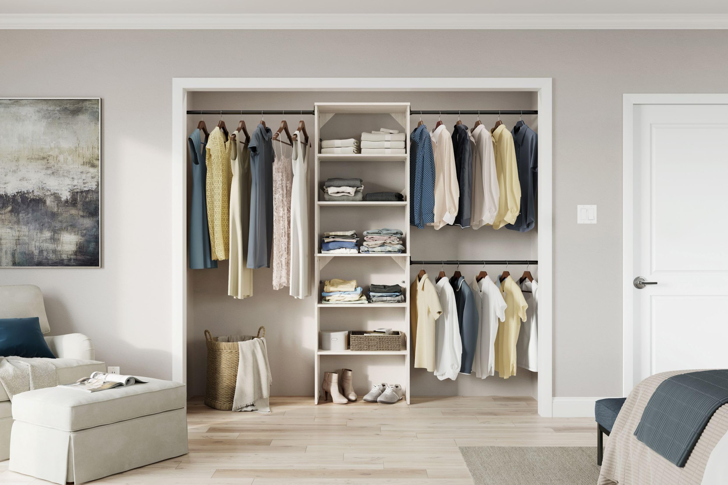 ClosetMaid SuiteSymphony Wood Closet Organizer Starter Kit with Tower
