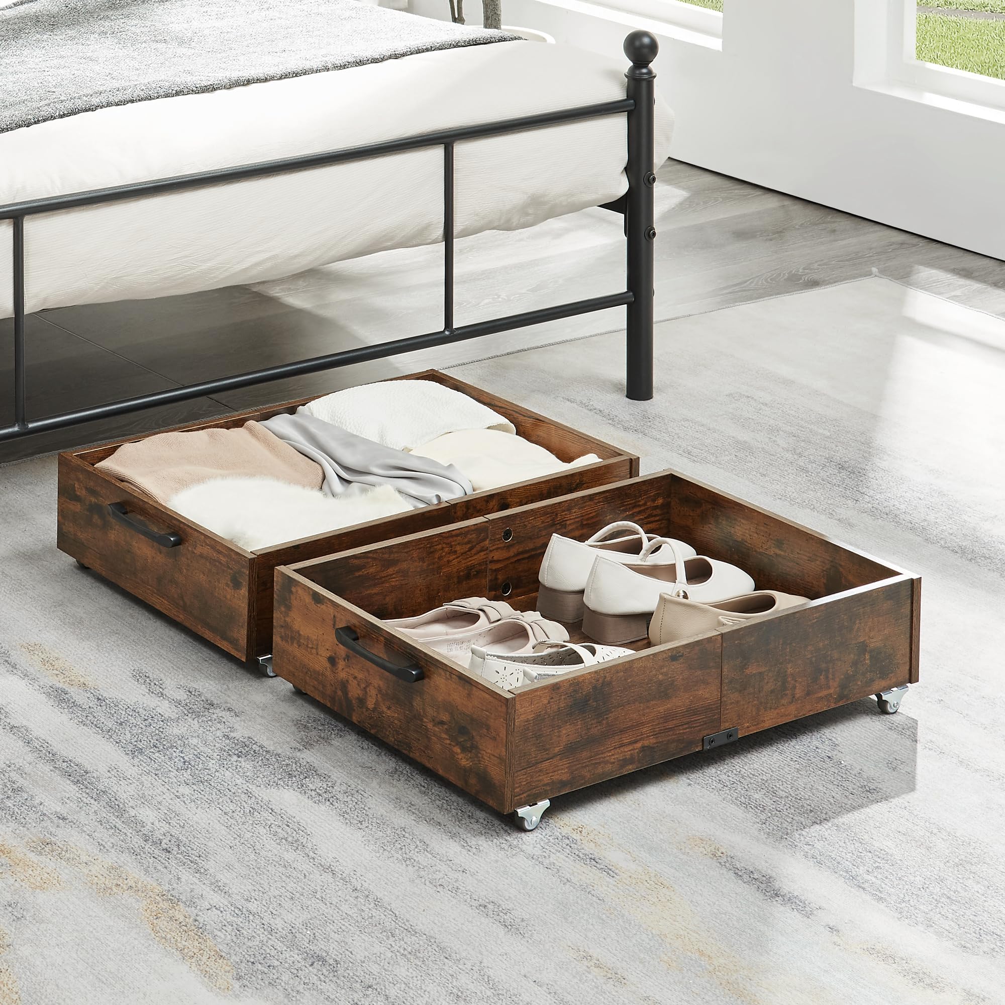 TIOPGHAD 2-Pack Under Bed Storage Drawers Organizer with Wheels