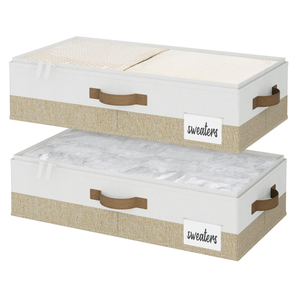 StorageWorks Underbed Storage Bins, Under Bed Storage Containers with Zippers, Closet Organizer for Clothes, Blankets