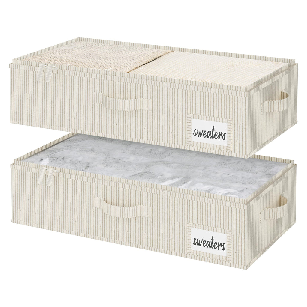 StorageWorks Underbed Storage Bins, Under Bed Storage Containers with Zippers, Closet Organizer for Clothes, Blankets