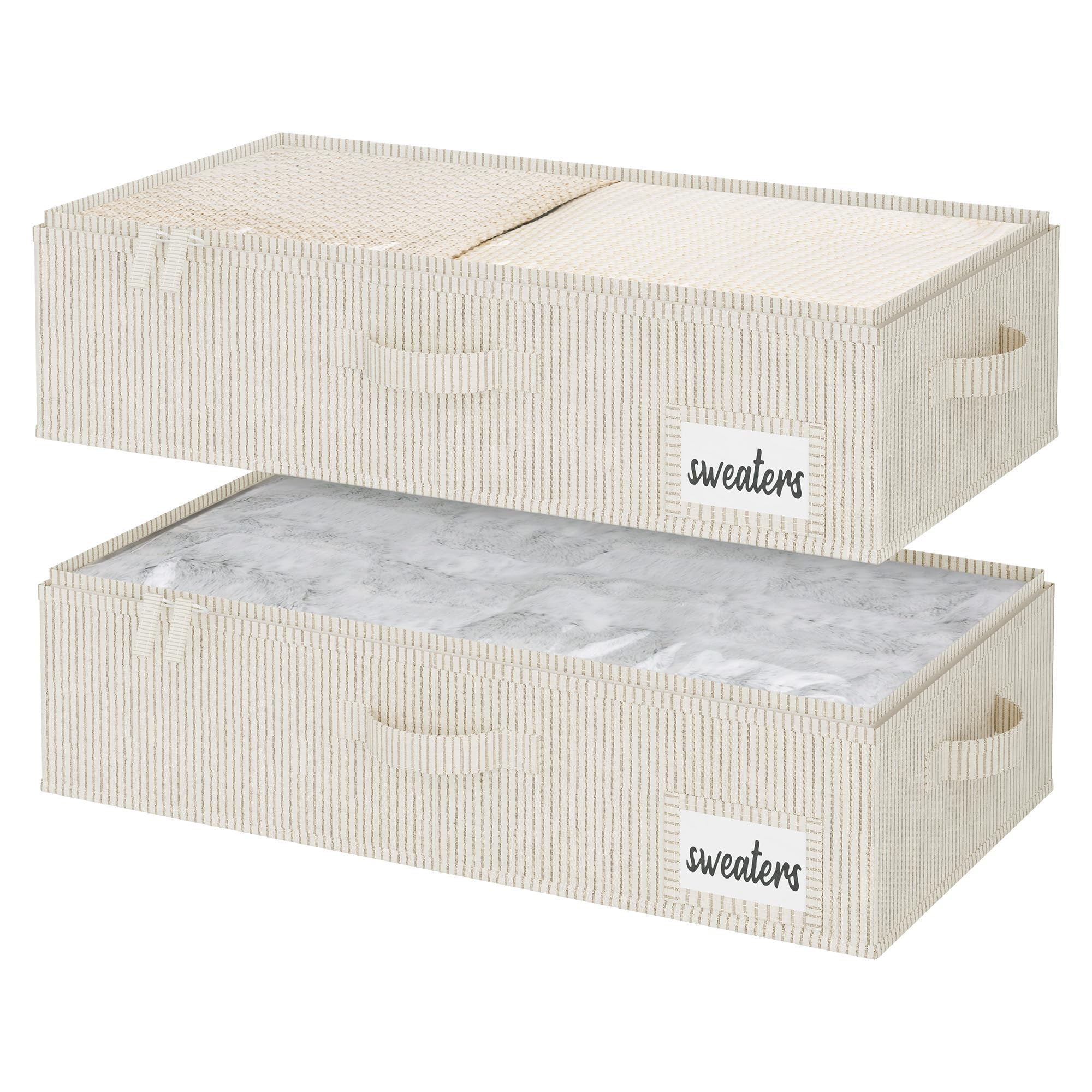 StorageWorks Underbed Storage Bins, Under Bed Storage Containers with Zippers, Closet Organizer for Clothes, Blankets
