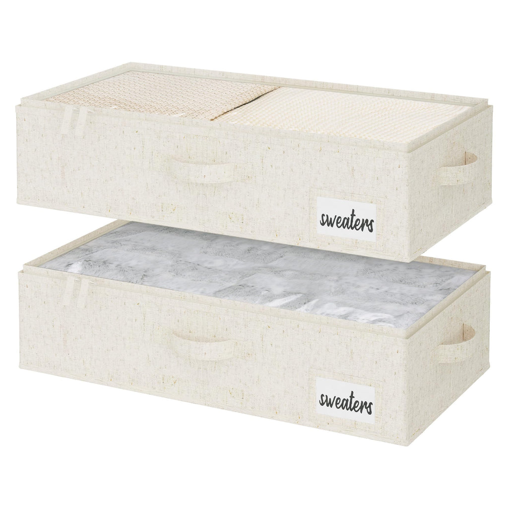 StorageWorks Underbed Storage Bins, Under Bed Storage Containers with Zippers, Closet Organizer for Clothes, Blankets