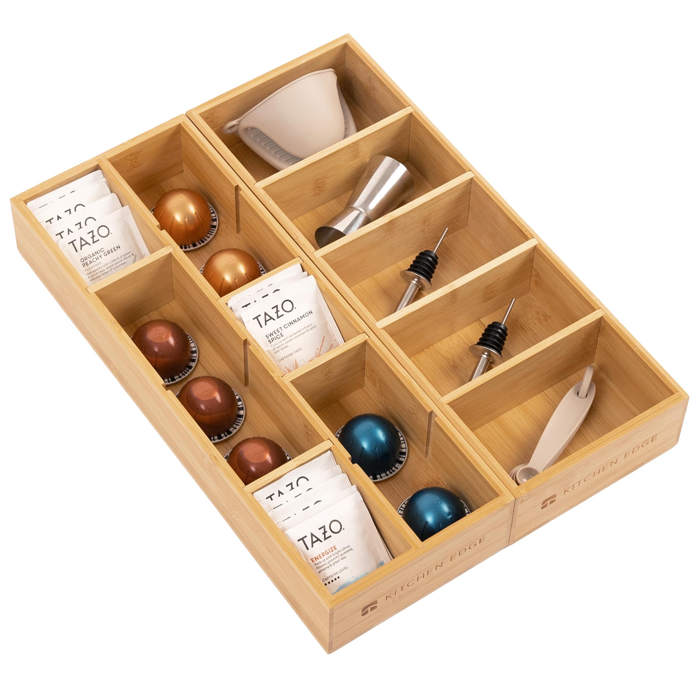 KitchenEdge Premium Kitchen Drawer Organizer, Bamboo