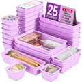 KEMETHY 25 PCS Plastic Drawer Organizers Set