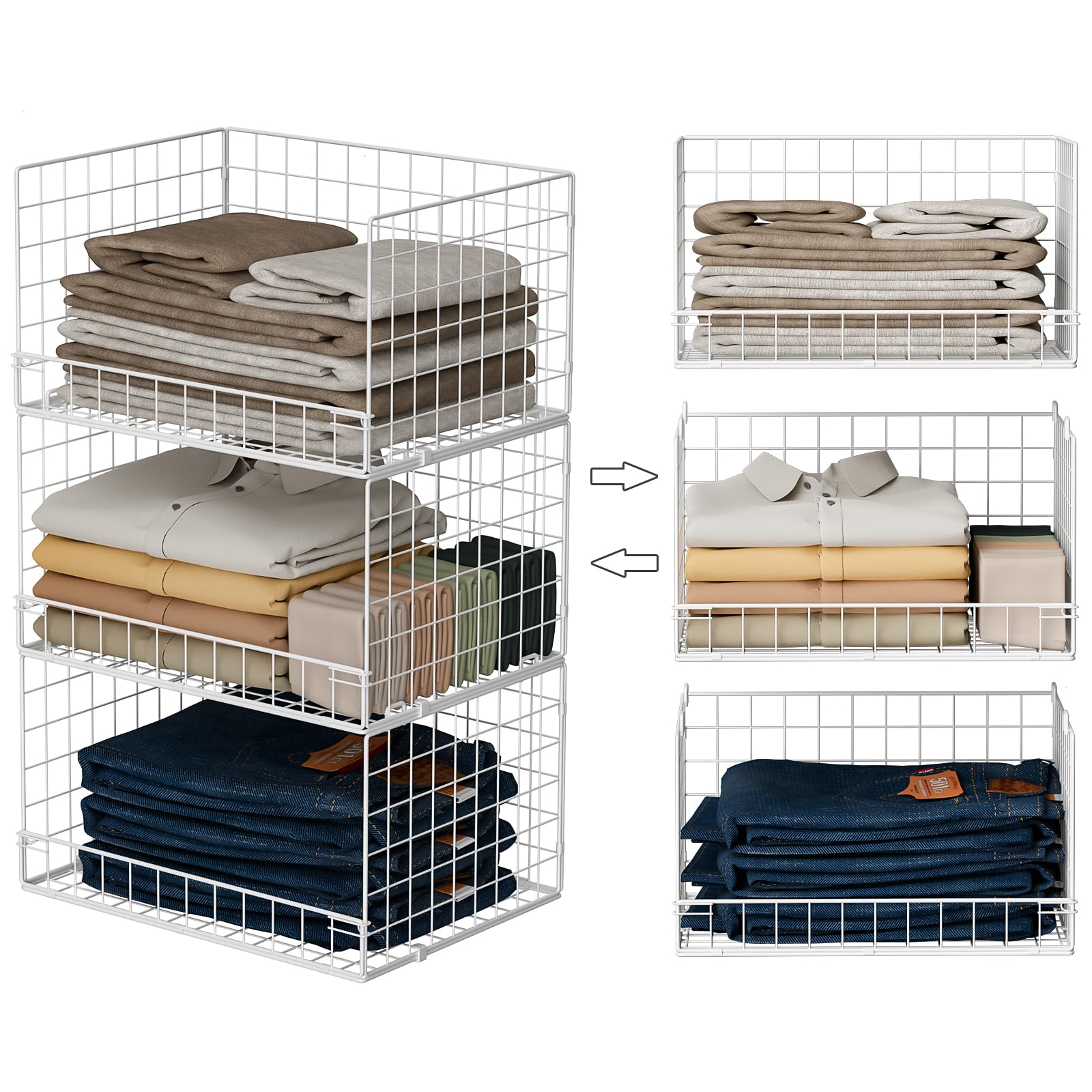 Closet Shelf Organizer Basket for Closet