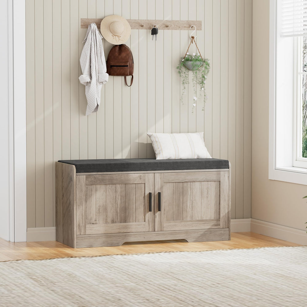 2 Tier Shoe Storage Bench with Cushion Seat