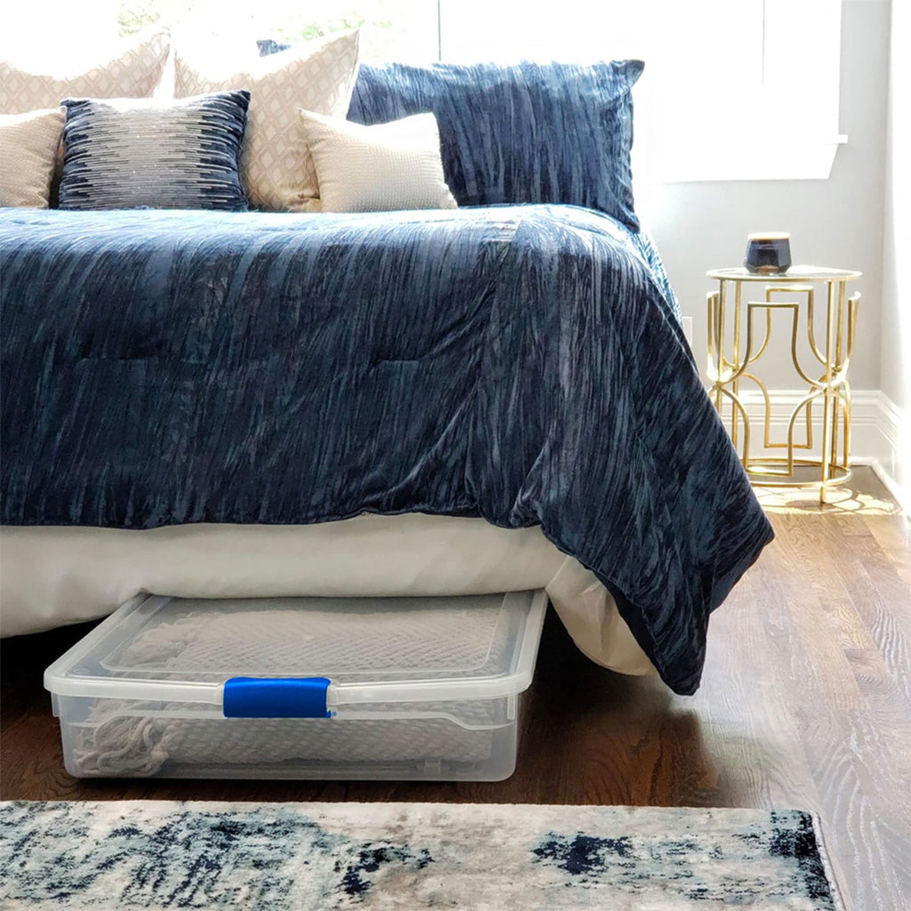 HOMZ Clear Latching Underbed Plastic Storage