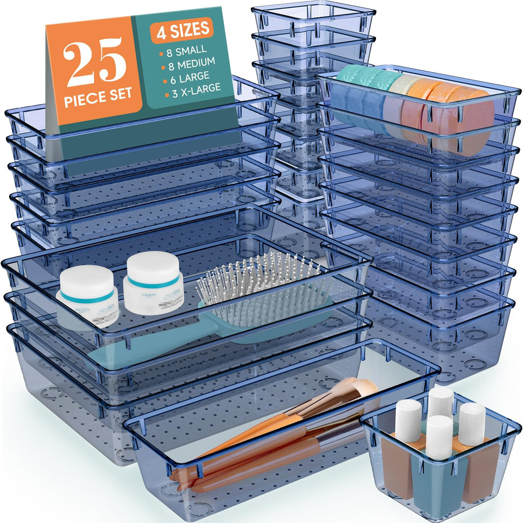 WOWBOX 25 PCS Plastic Drawer Organizer Set