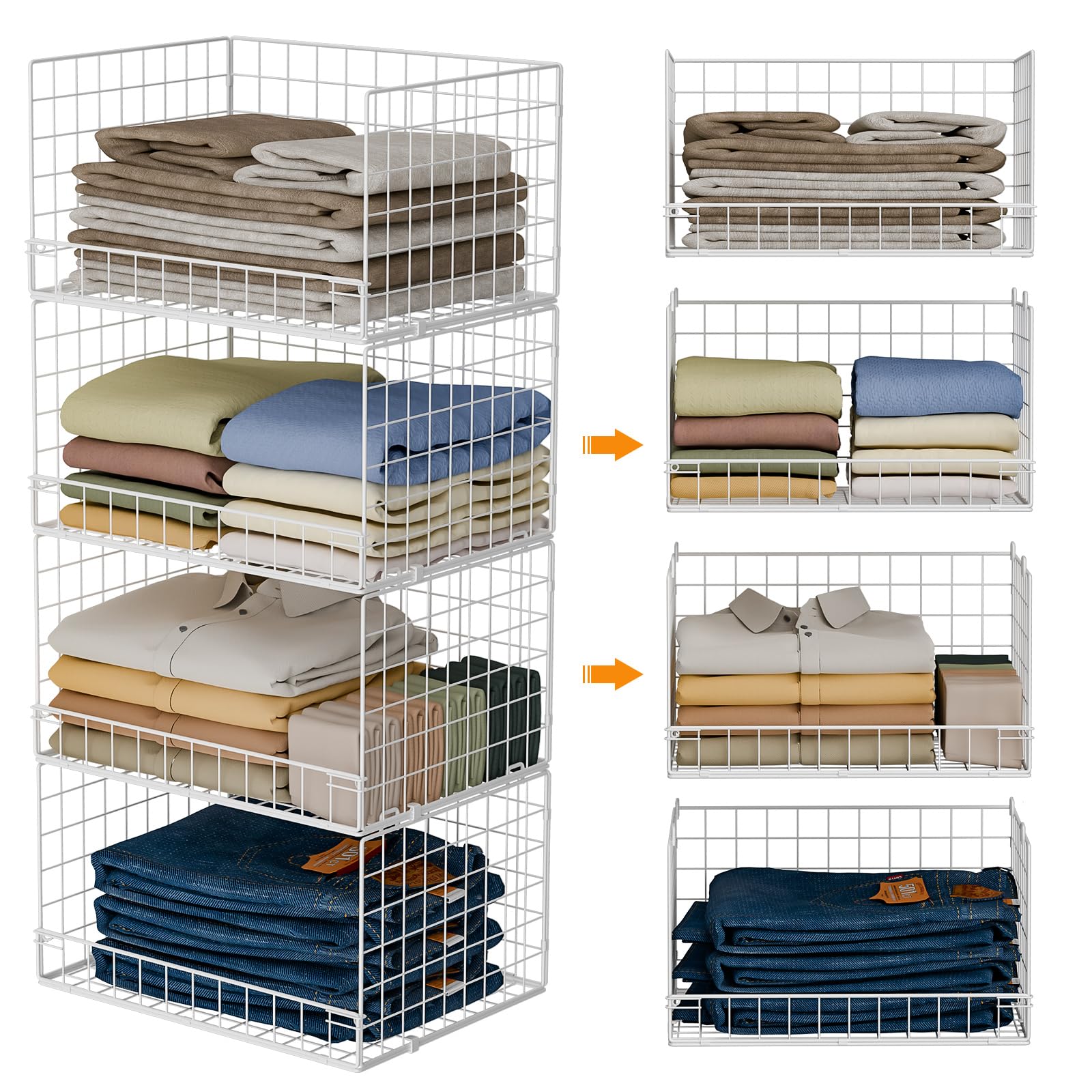 Closet Shelf Organizer Basket for Closet