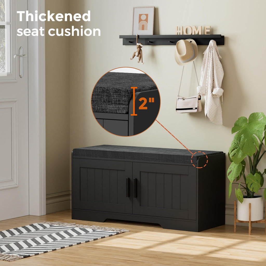 2 Tier Shoe Storage Bench with Cushion Seat