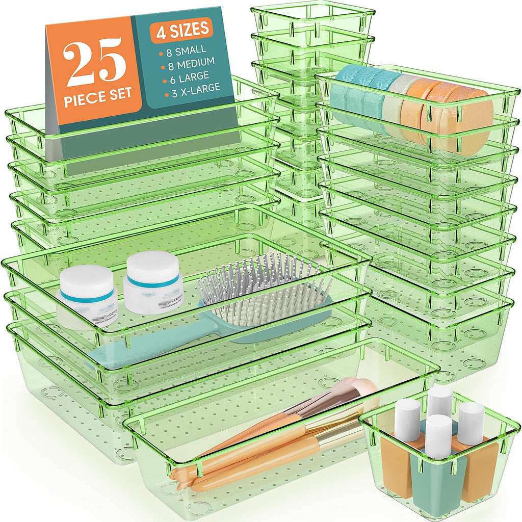 WOWBOX 25 PCS Plastic Drawer Organizer Set