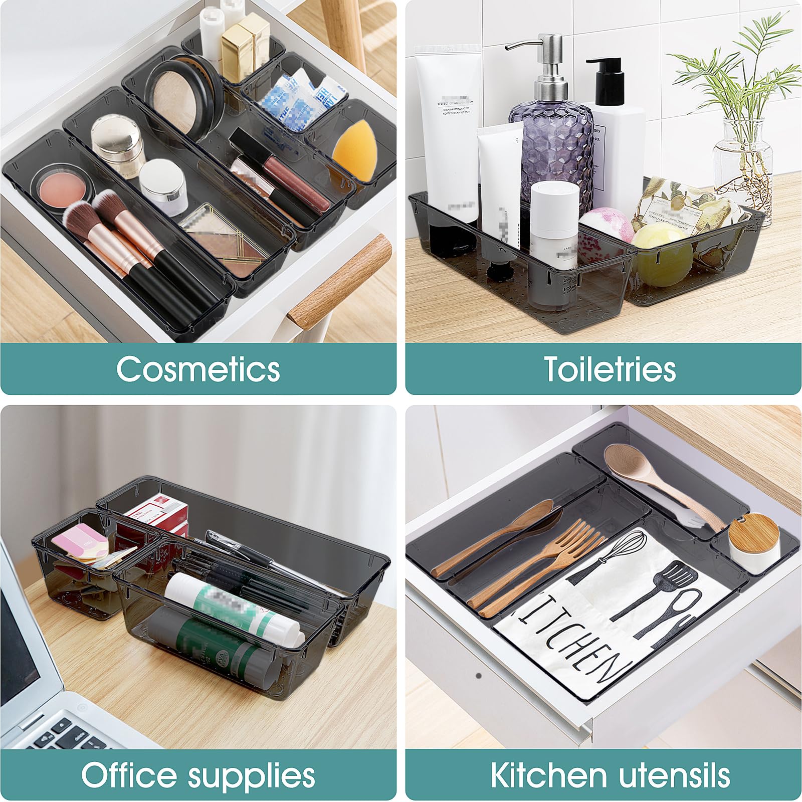WOWBOX 25 PCS Plastic Drawer Organizer Set